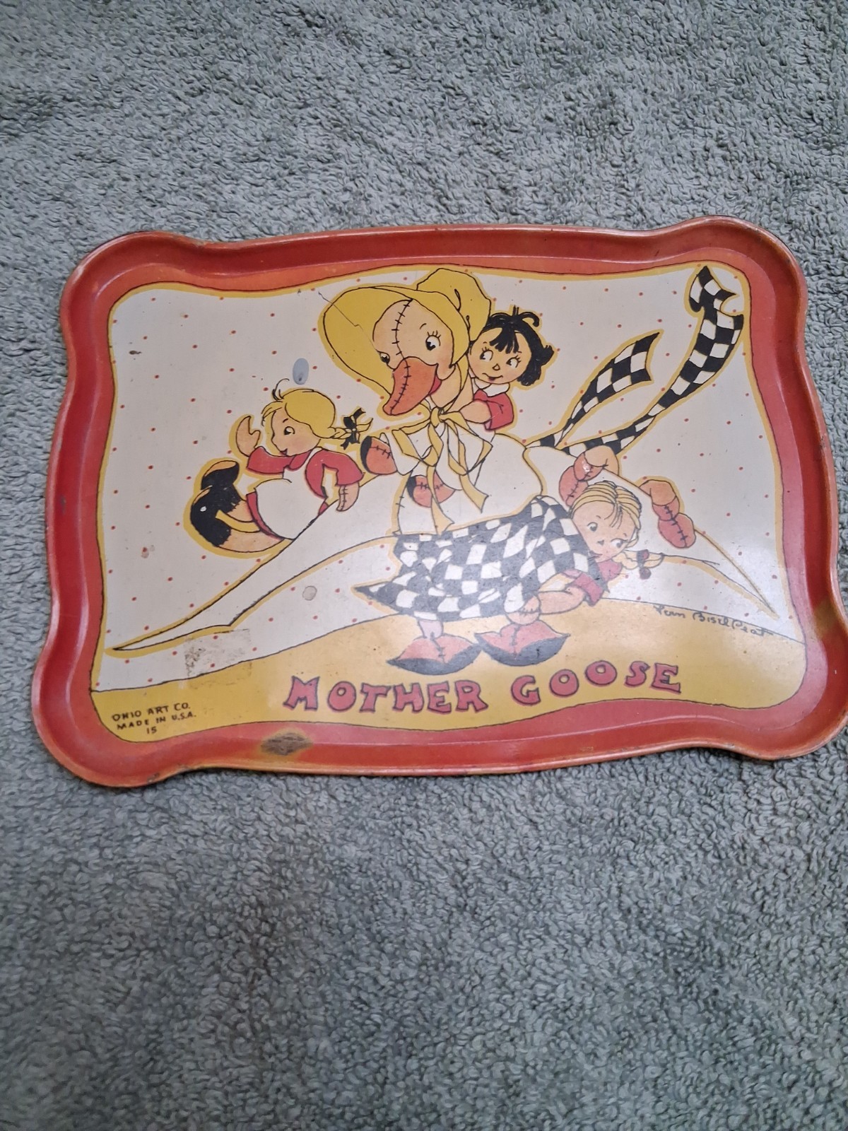 Vintage Mother Goose Nursery Rhyme Tin Ohio Art #15