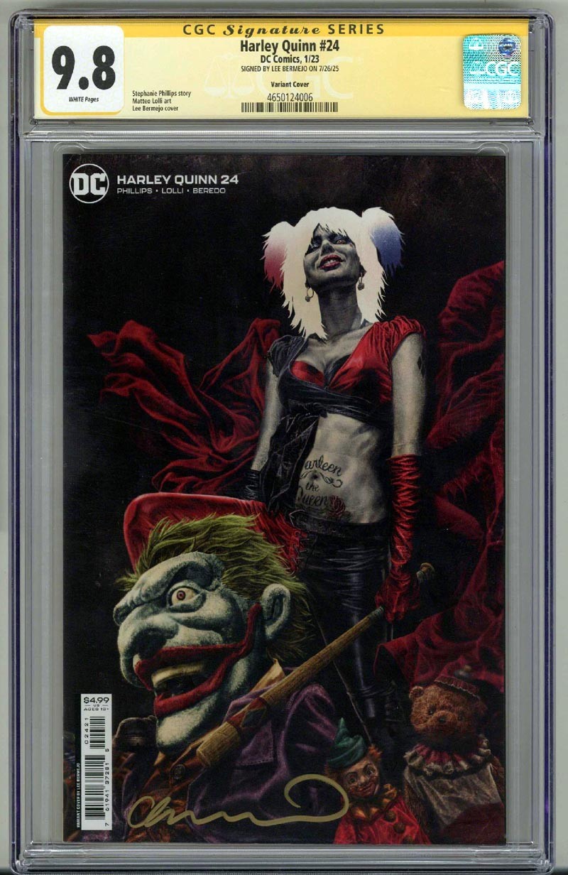 HARLEY QUINN #24 CGC 9.8 SS SIGNED LEE BERMEJO VARIANT COVER LOW POP 2 VERY RARE
