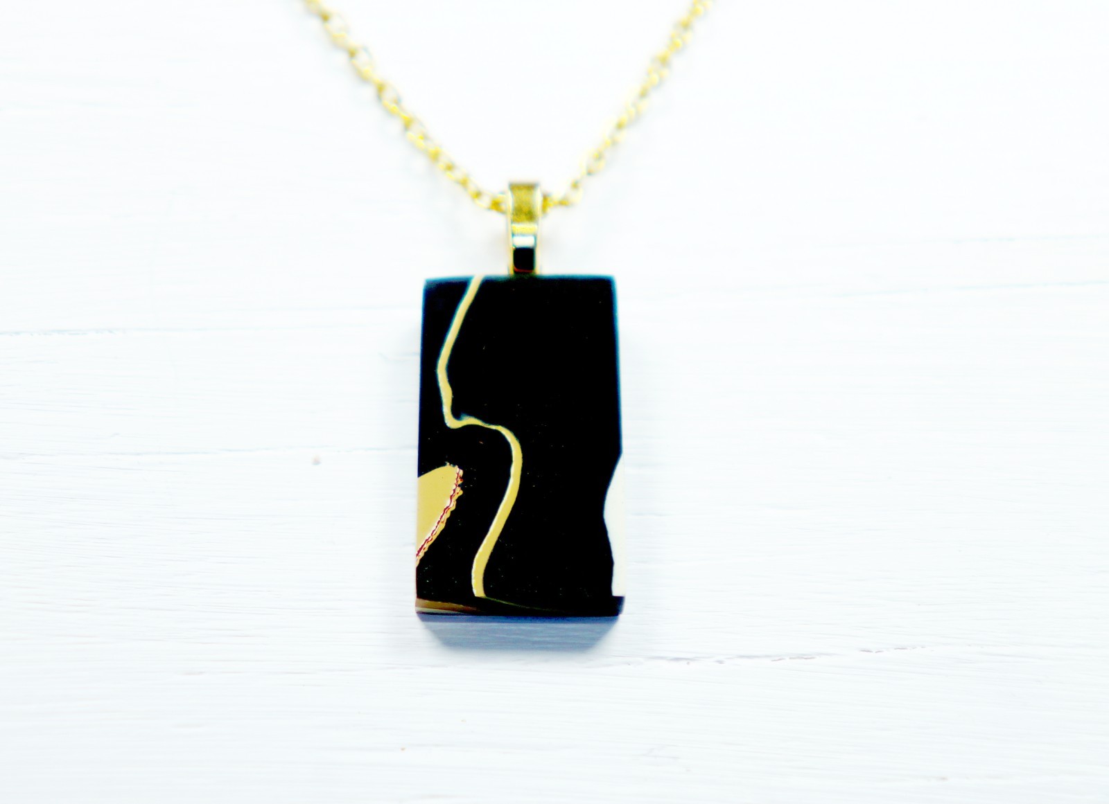 Fordite Necklace - Premium Fordite - 29.04mm x 16.45mm x 4.04mm (N-168) Fordite Necklace - Premium Fordite - 29.04mm x 16.45mm x 4.04mm (N-168)