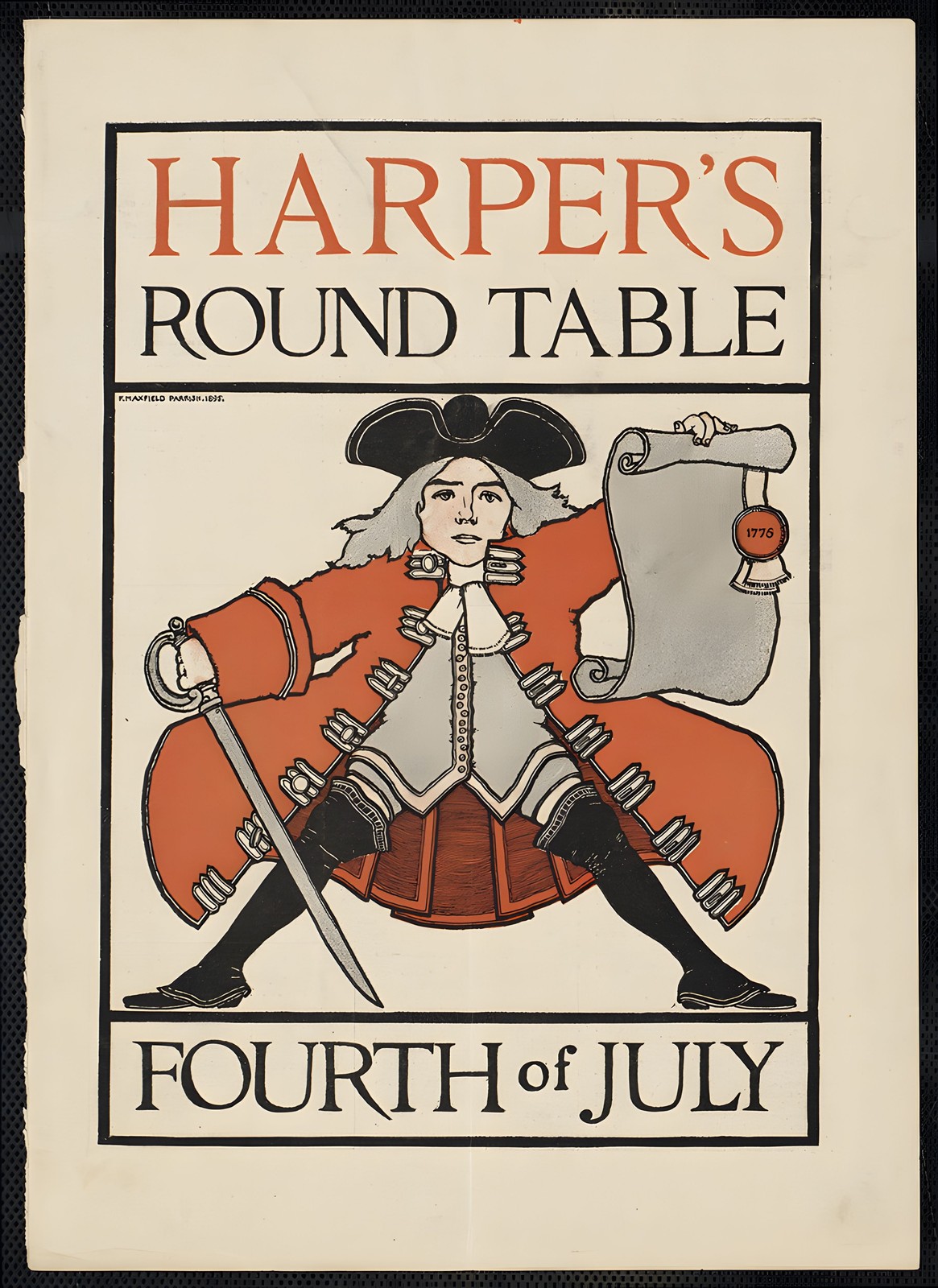 🎆 Harper's Round Table Fourth of July Poster - 1890s Vintage Patriotic Print