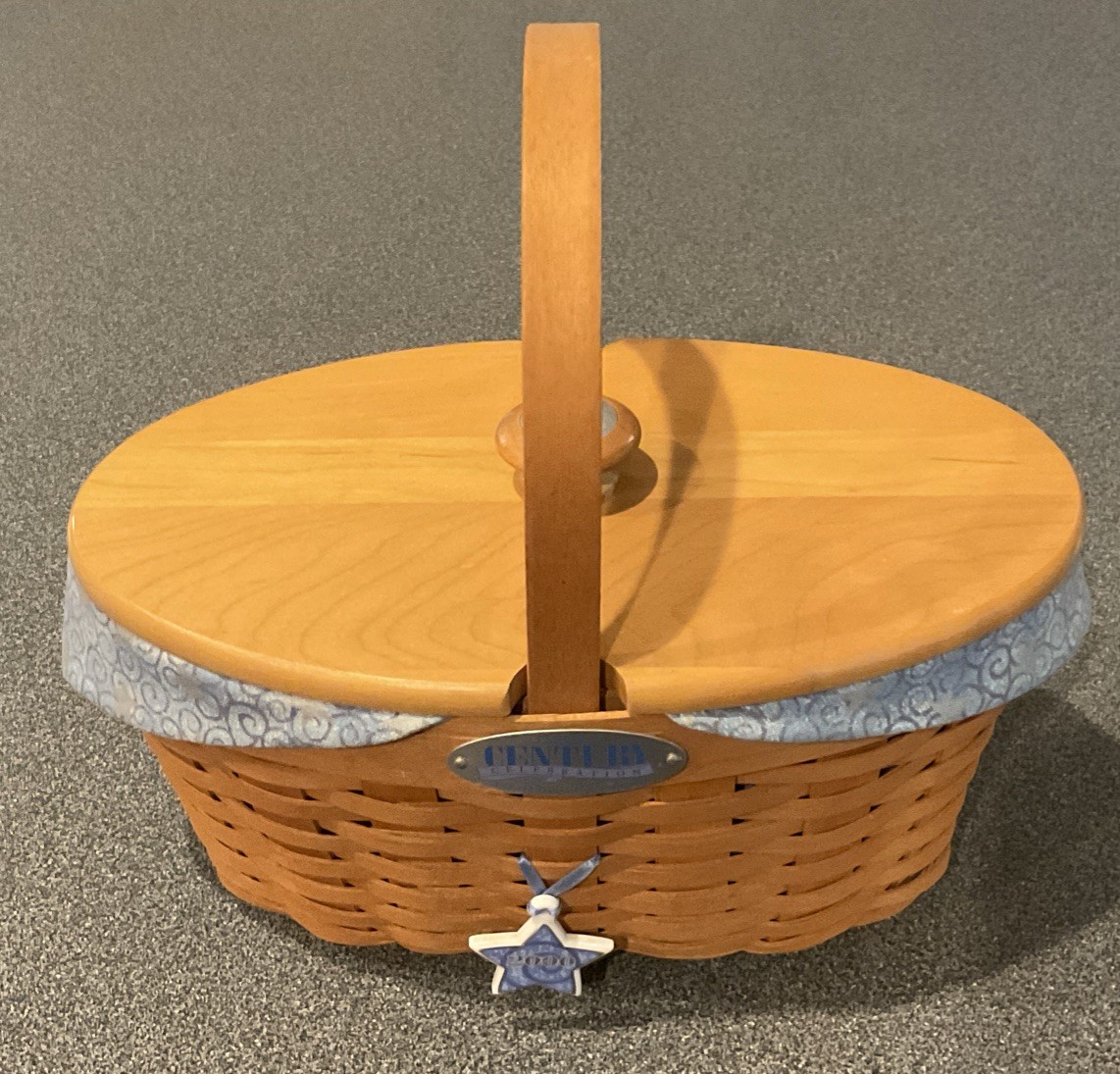 Longaberger Century Celebration 2000 Collector Club Basket - Liner, Lid & Tie On