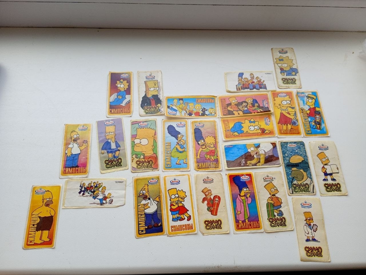 Vintage Simpsons Chewing Gum Stickers Rare Lot Homer Bart Neptun Jurmala Ukraine