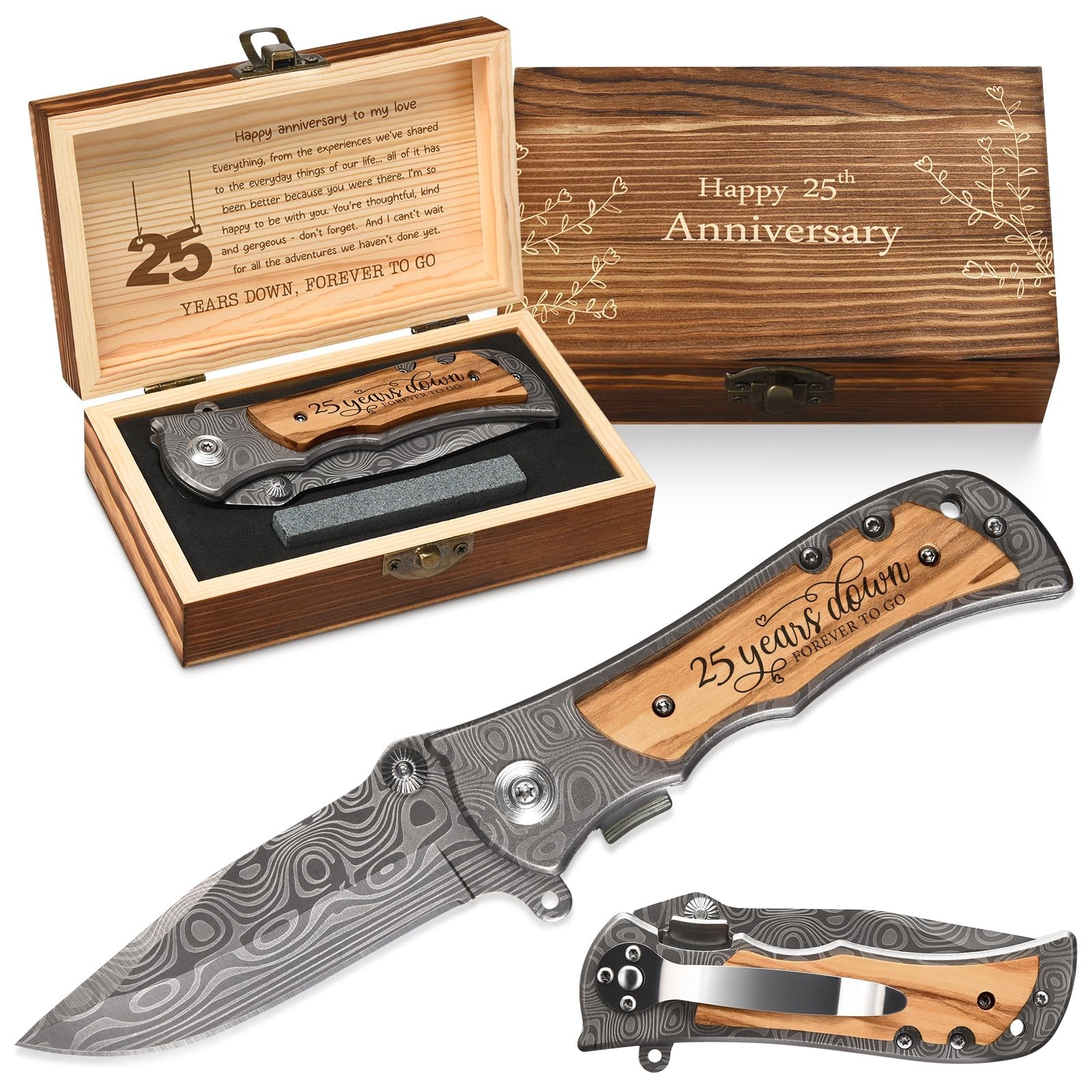 GiveGreatGift 25 Years Anniversary for Men Gifts, 25th Wedding brown black GiveGreatGift 25 Years Anniversary for Men Gifts, 25th Wedding brown black