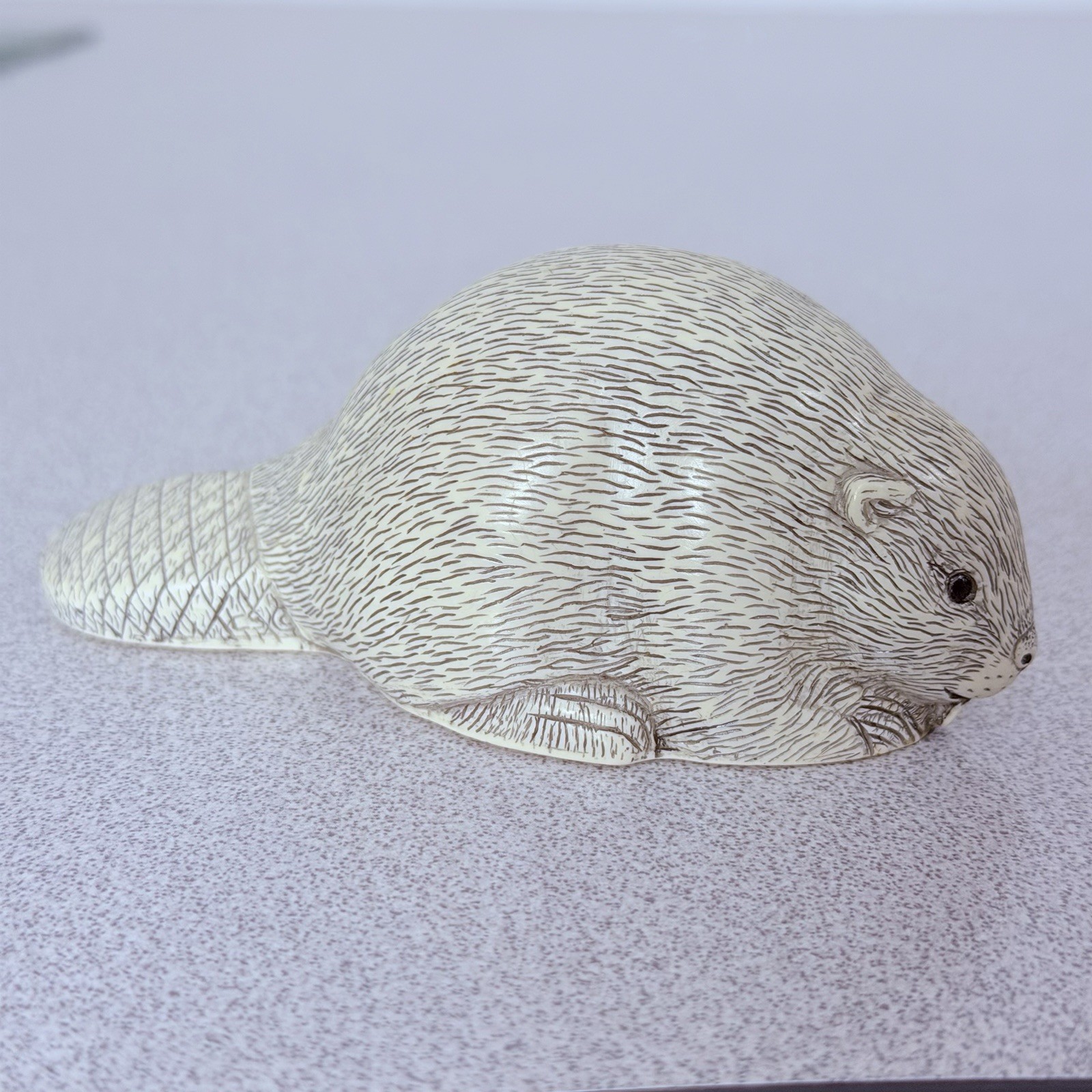 Handcrafted in Canada Beaver Figurine 5” Wildlife Animal Sculpture Vtg
