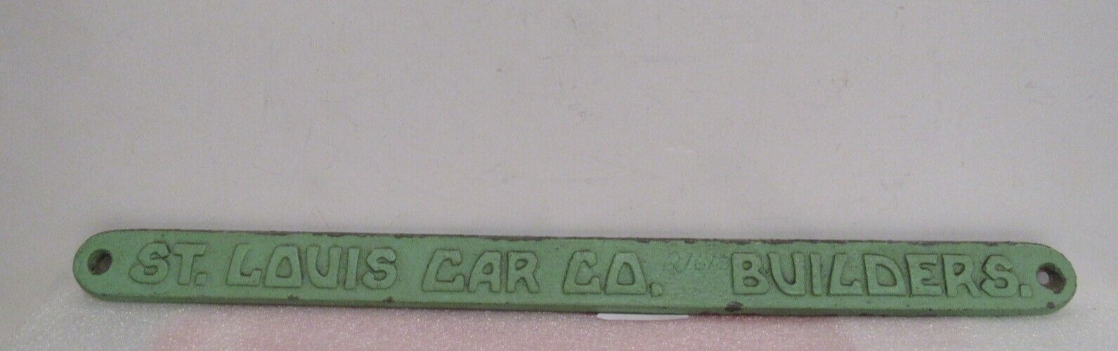 Antique St Louis Car Company Builders RARE Cast Iron Railroad Name Badge Plate Antique St Louis Car Company Builders RARE Cast Iron Railroad Name Badge Plate