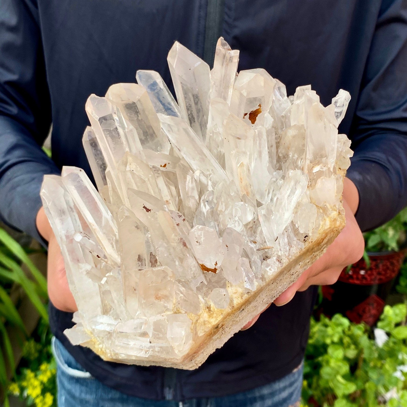 5.51LB ransparent, natural and beautiful white quartz crystal cluste