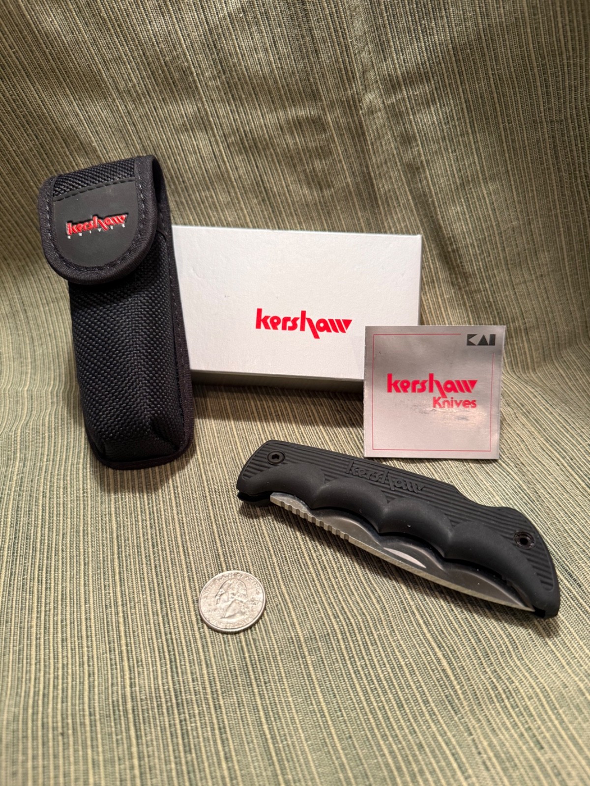 Kershaw 1066AST NIB Japan Canyon City AUS-8 Serrated Knife w Sheath