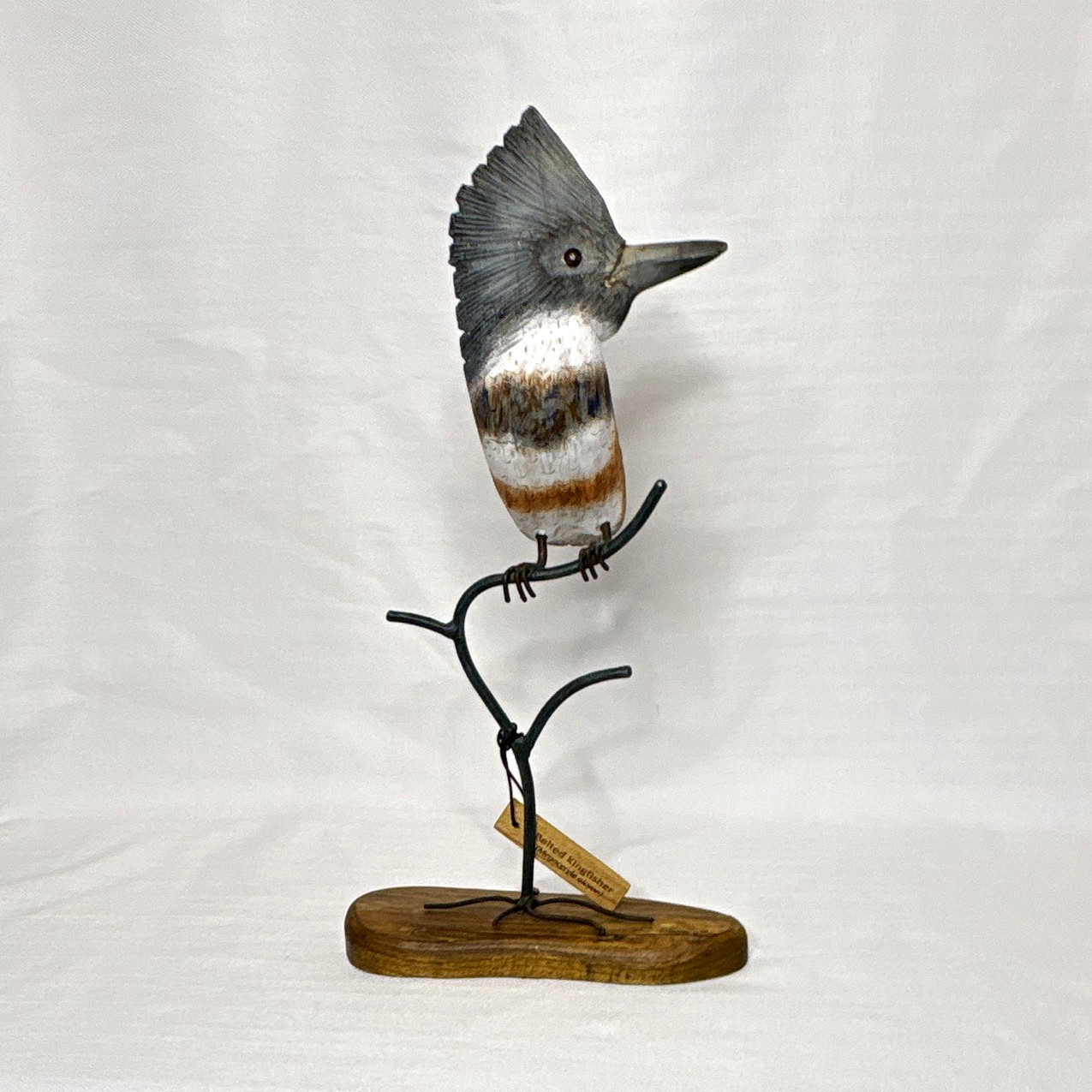 Aviologie belted kingfisher handcarved and hand-painted 