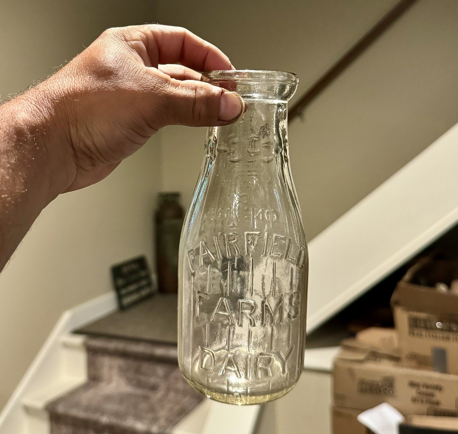 Fairfield Farms Dairy Bowman Baltimore MD Pt Milk Bottle Ribbed Dated 1922 Early