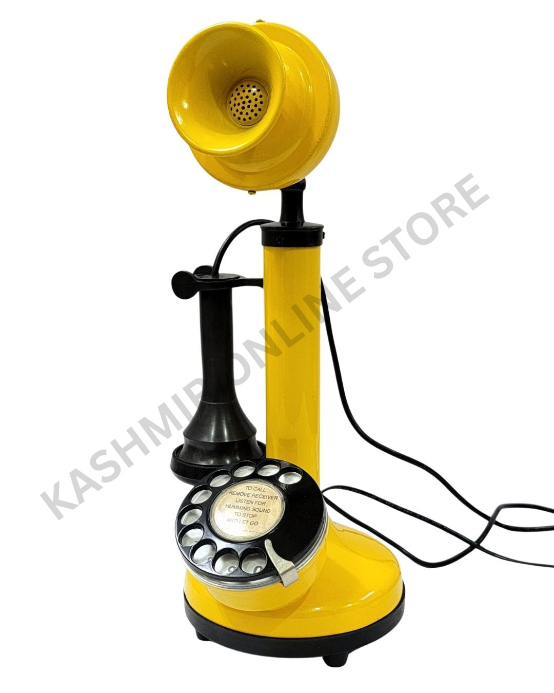Classic Antique Yellow Candlestick - Working Rotary Dial Vintage Landline Phone.