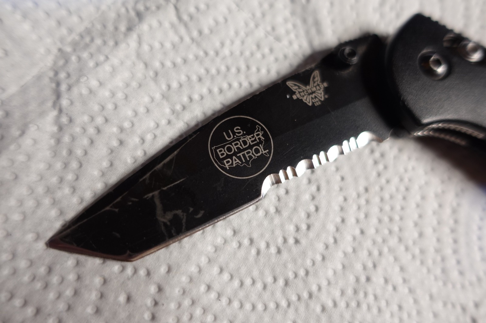 Benchmade 553 Griptilian 154CM Mel Pardue RARE US Border Patrol issue, USA..used
