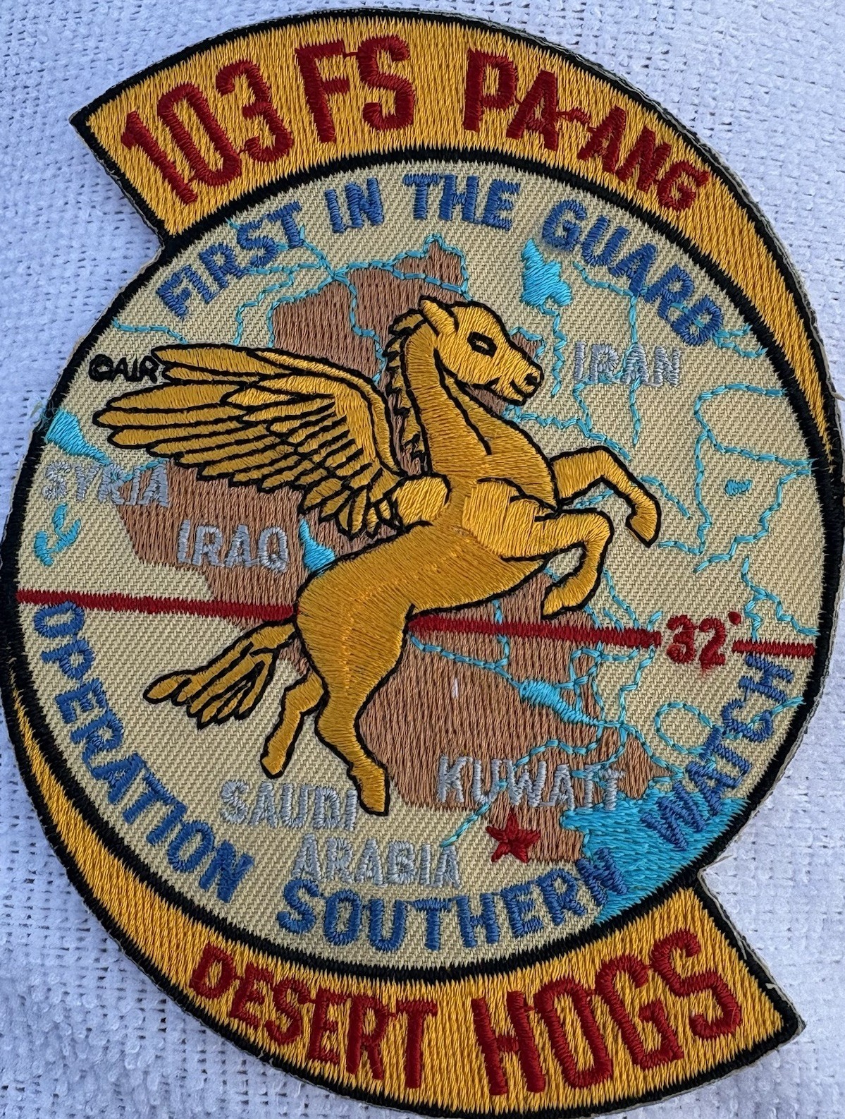 103rd FS PA ANG Patch Desert Hogs A-10 Operation Southern Watch Pegasus