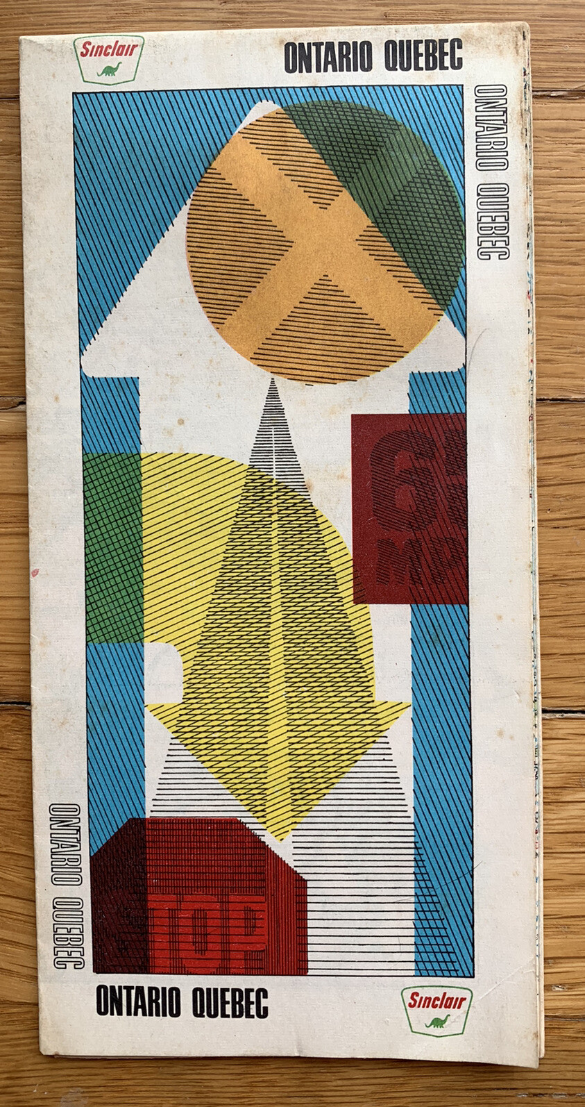 Vintage Sinclair Ontario Quebec Folding Map Rand McNally & Co.