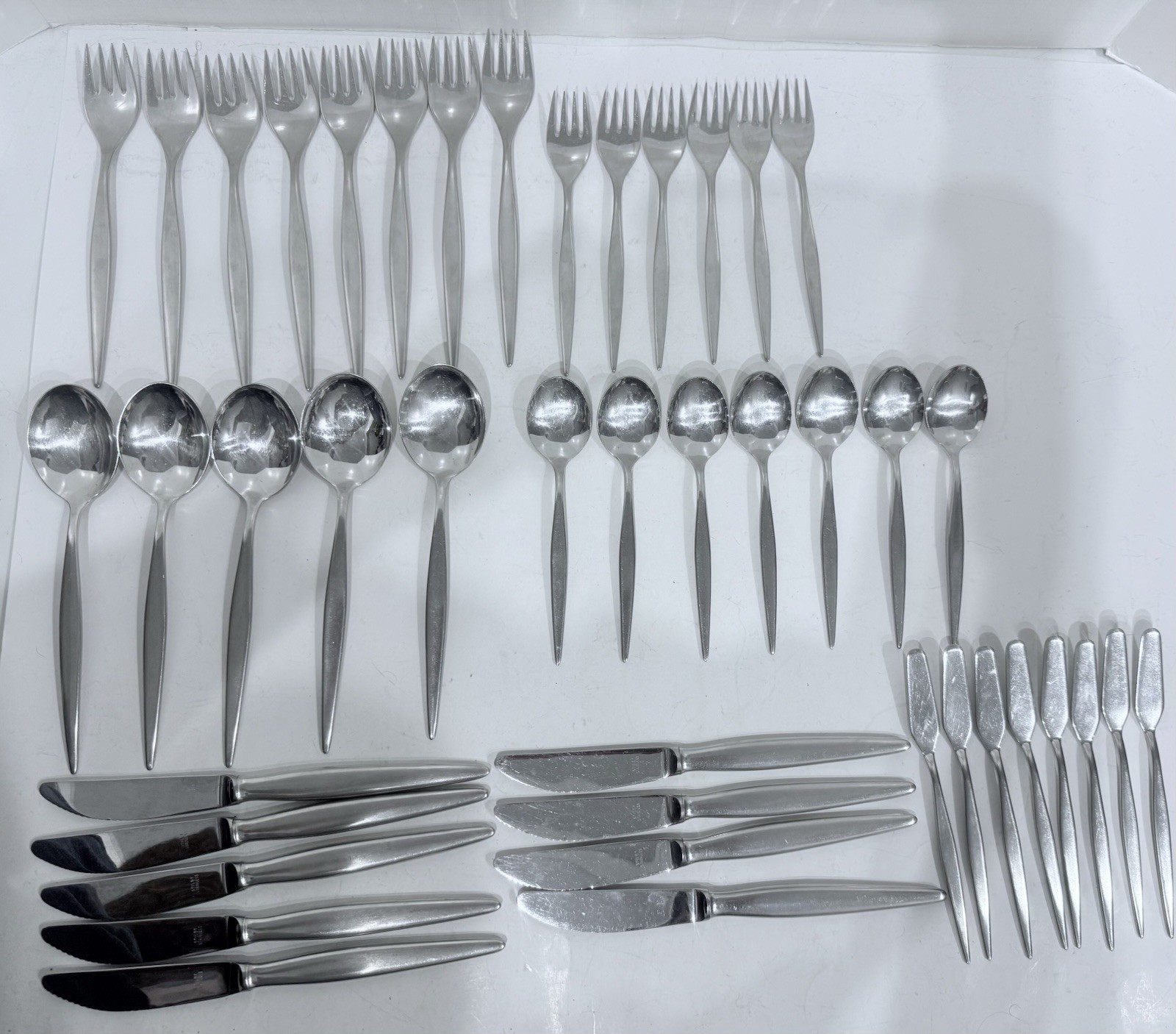 AP Berg Denmark MCM Stilet Stainless Silverware Rare 43 Piece