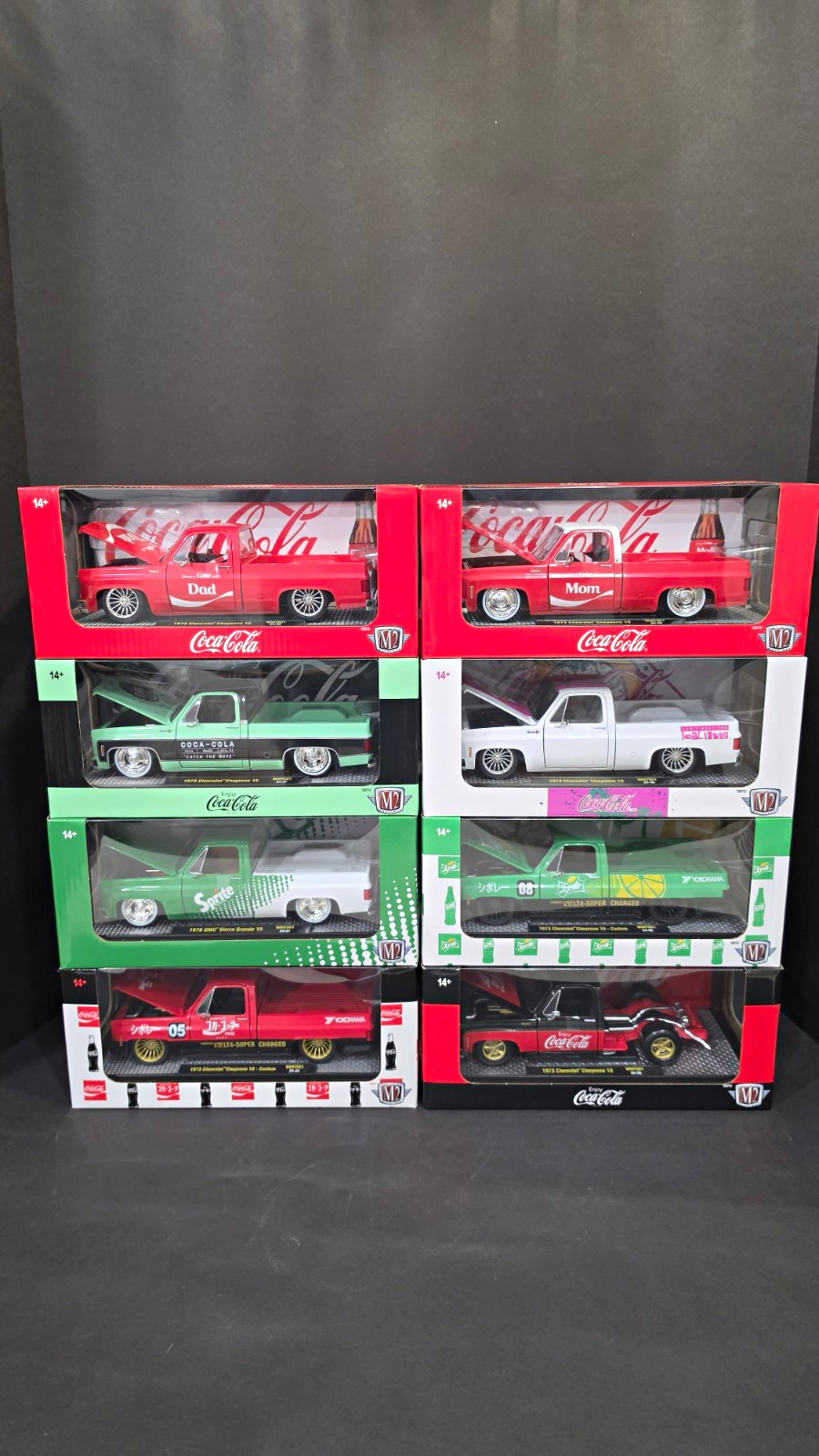 M2 Machines Coca-Cola C10 Lot Diecast Pickup Trucks 1:24 Scale 1973 C10 NISB