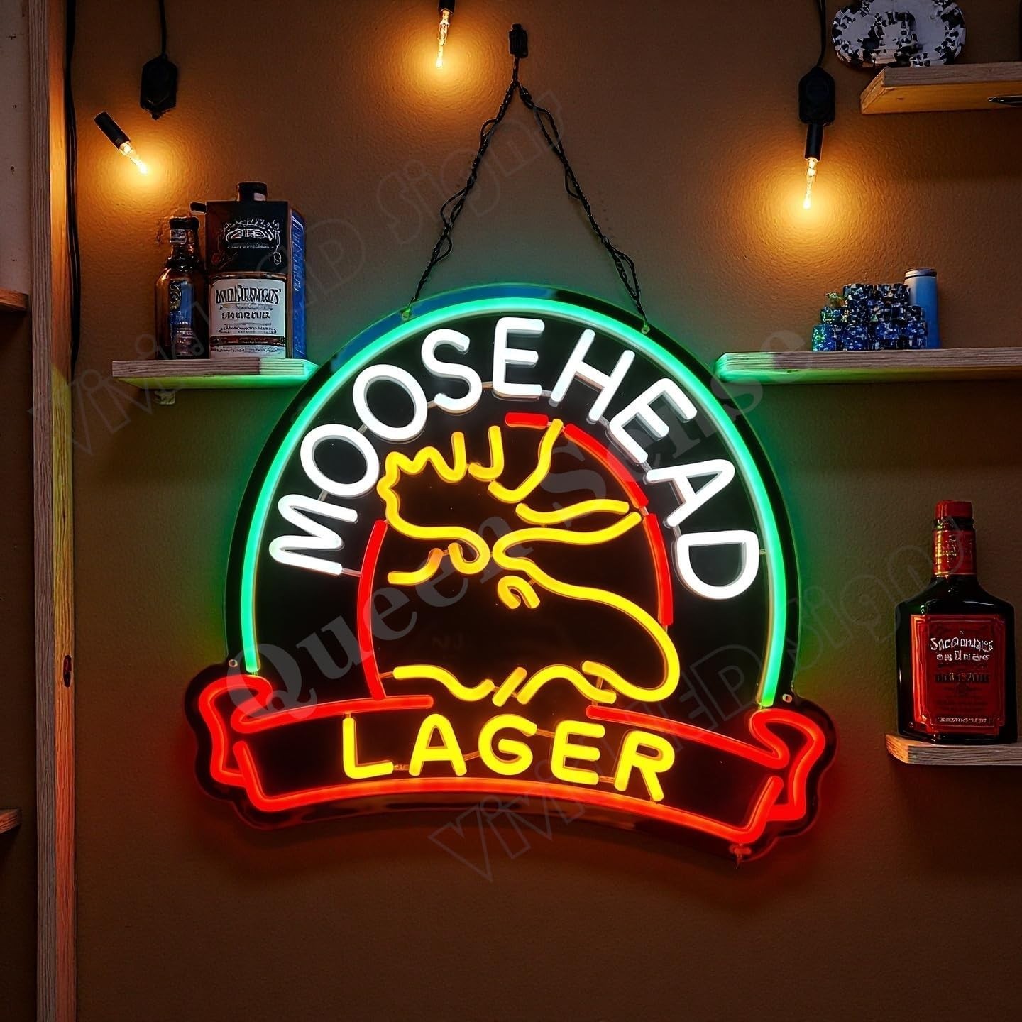 Moosehead Lager Beer Logo LED Neon Sign With Dimmer USB Powered Adjustable Light