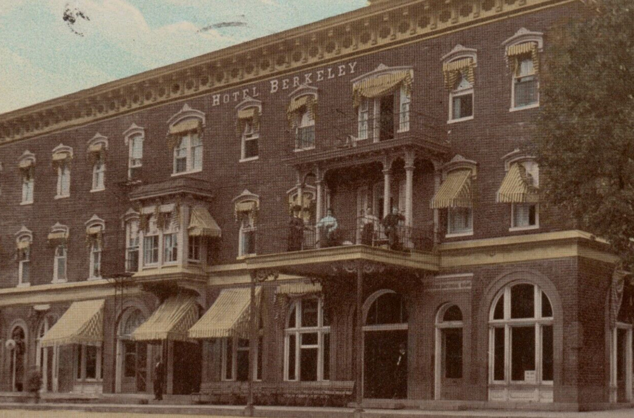 Hotel Berkeley Martinsburg West Virginia Postcard Stamped 1911 Fred H Baker