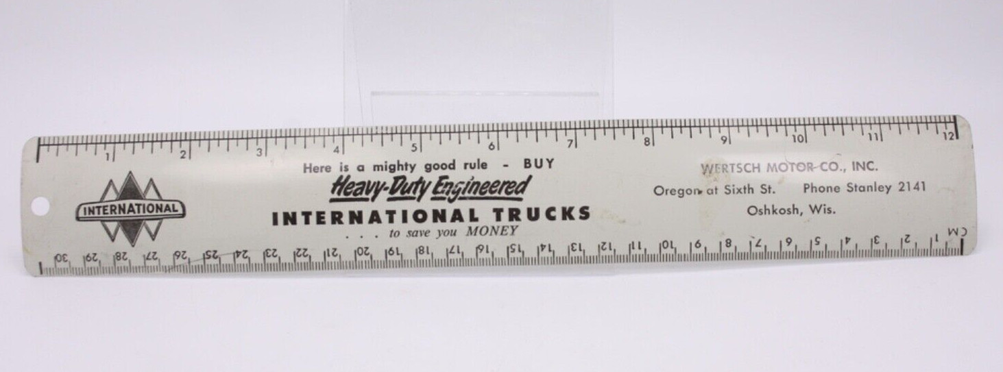Antique Vtg Wertsch Motor Co Inc Metal Ruler Antique Vtg Wertsch Motor Co Inc Metal Ruler