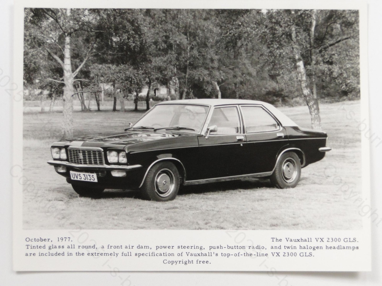 Vauxhall VX 2300 GLS Saloon Car UVS 313S UK Motoring Press Photo 1977 VTG