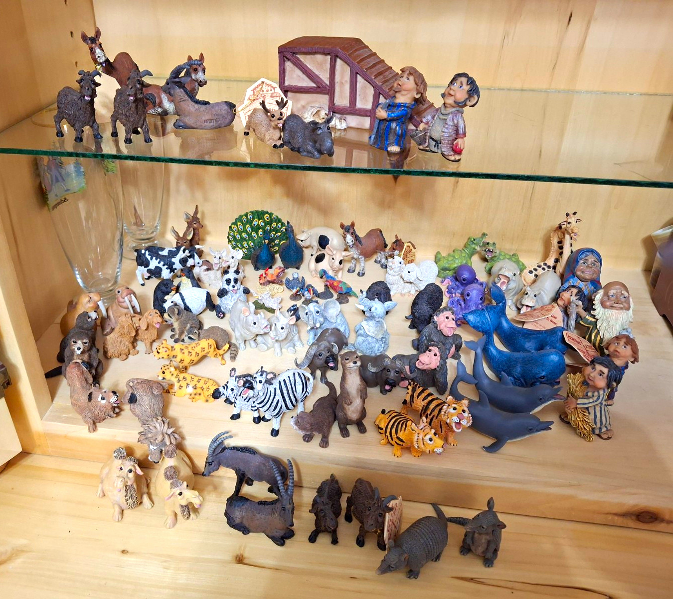 Vintage Pete Apsit Holy Herd Noahs Ark 89 Pc Figurine Mega Lot w/Ramp  Some Tags
