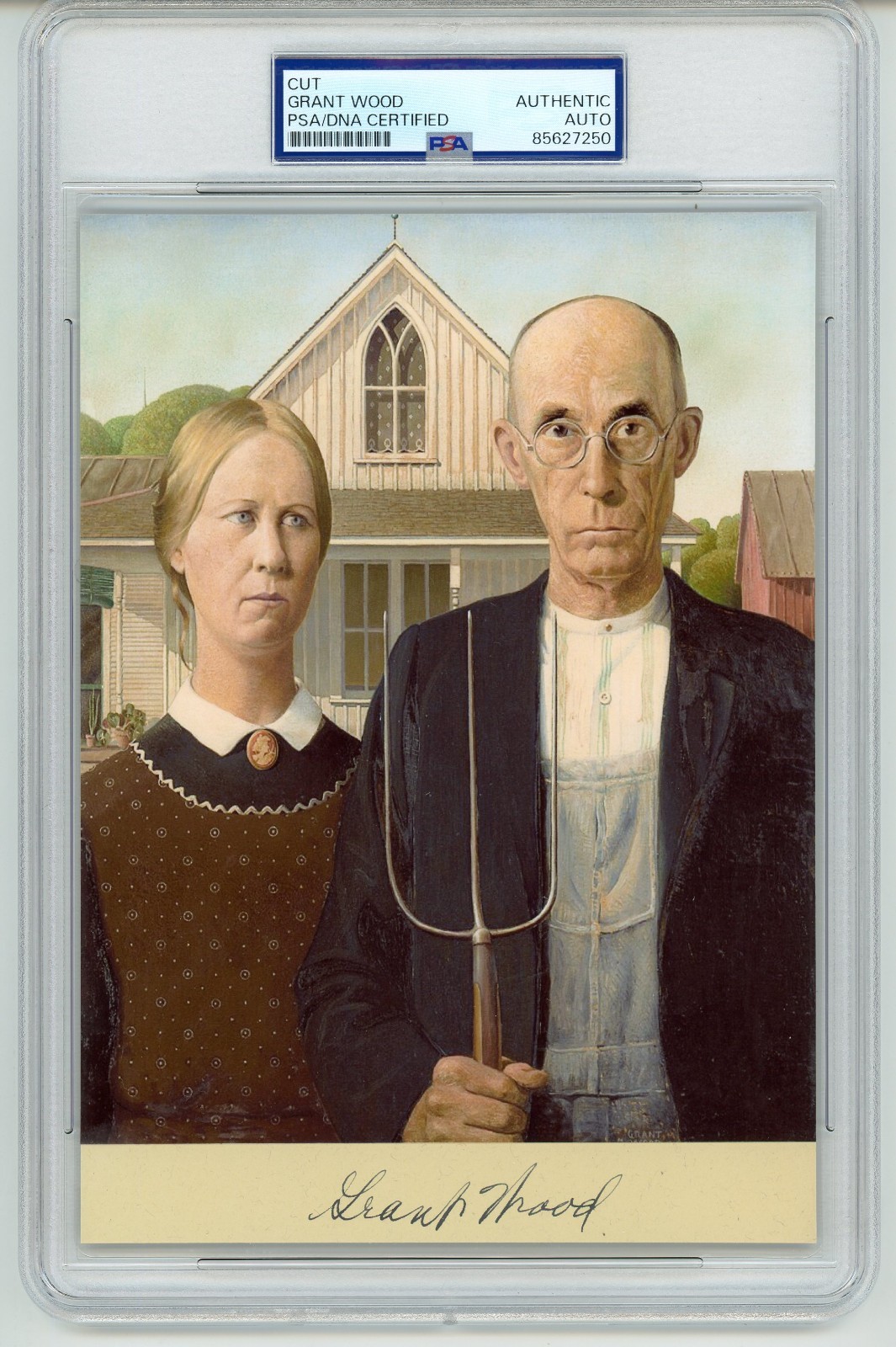 Grant Wood ~ Signed Autographed American Gothic ~ PSA DNA Encased