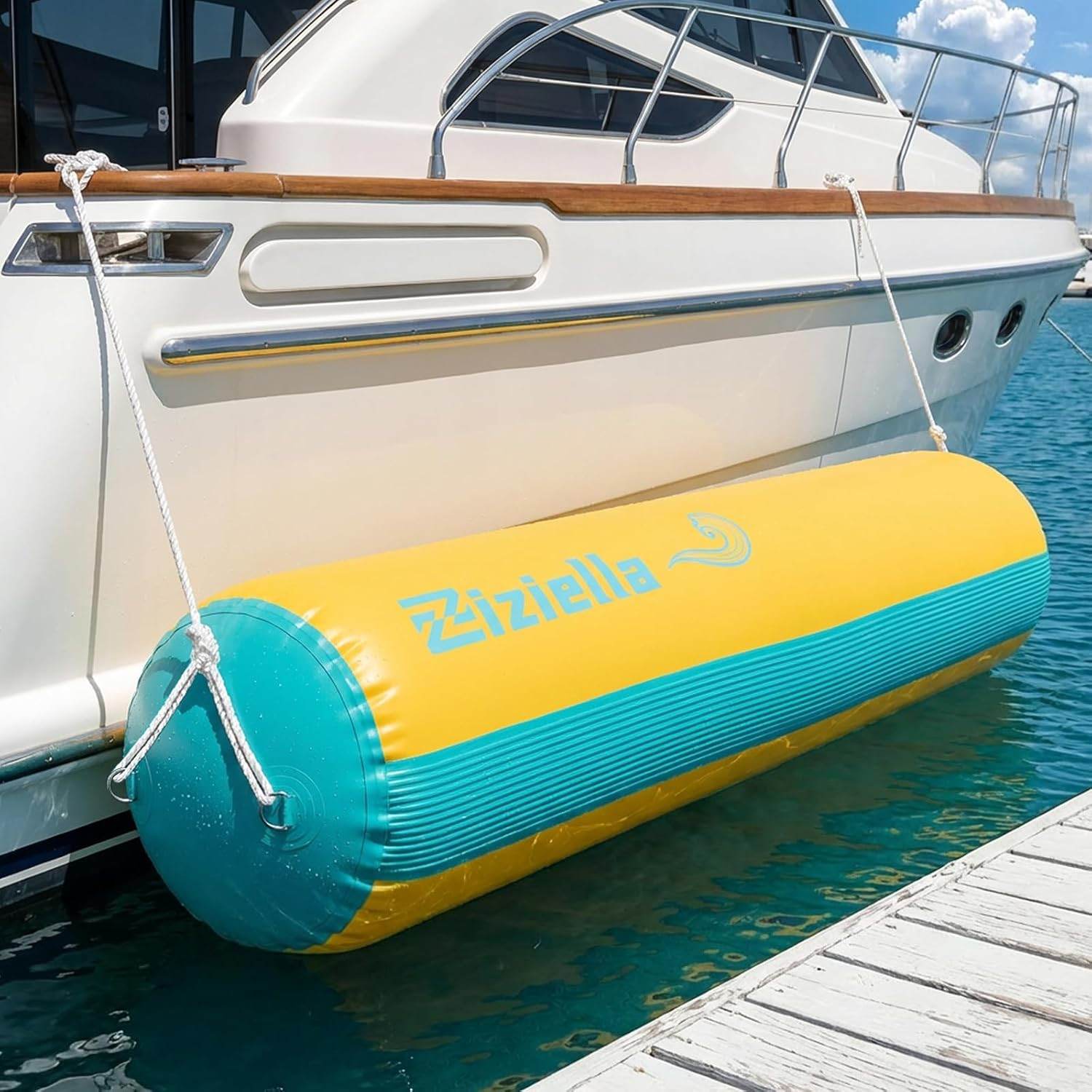Inflatable Boat Fenders Boat Bumper, 4FT/6FT/10FT Heavy Duty Dock Fender with 2 Inflatable Boat Fenders Boat Bumper, 4FT/6FT/10FT Heavy Duty Dock Fender with 2