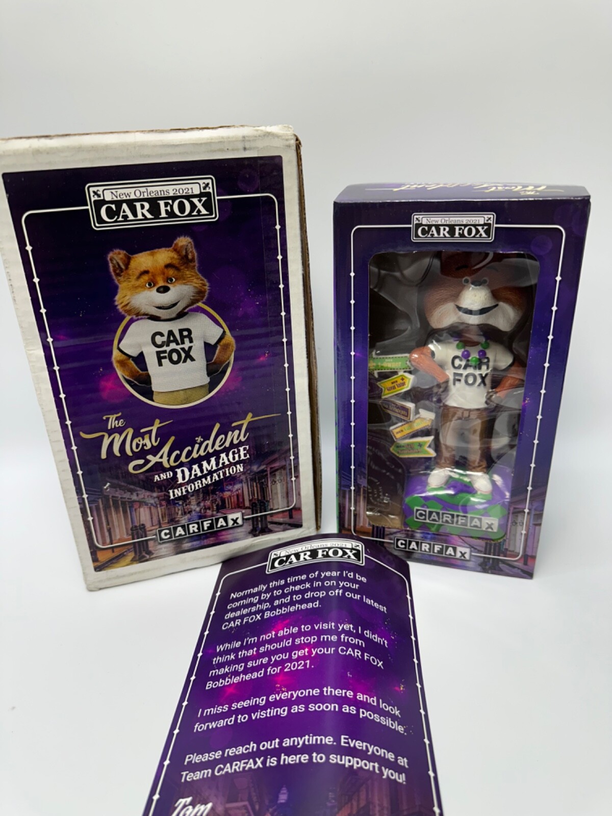 CARFAX CAR FOX Bobblehead Figure 2021 New Orleans Bobble Head