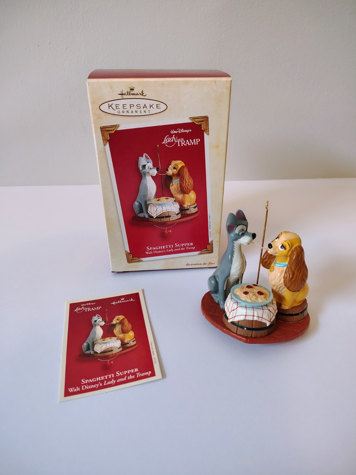 Hallmark 2003 Disney Lady and The Tramp Spaghetti Supper Keepsake Ornament