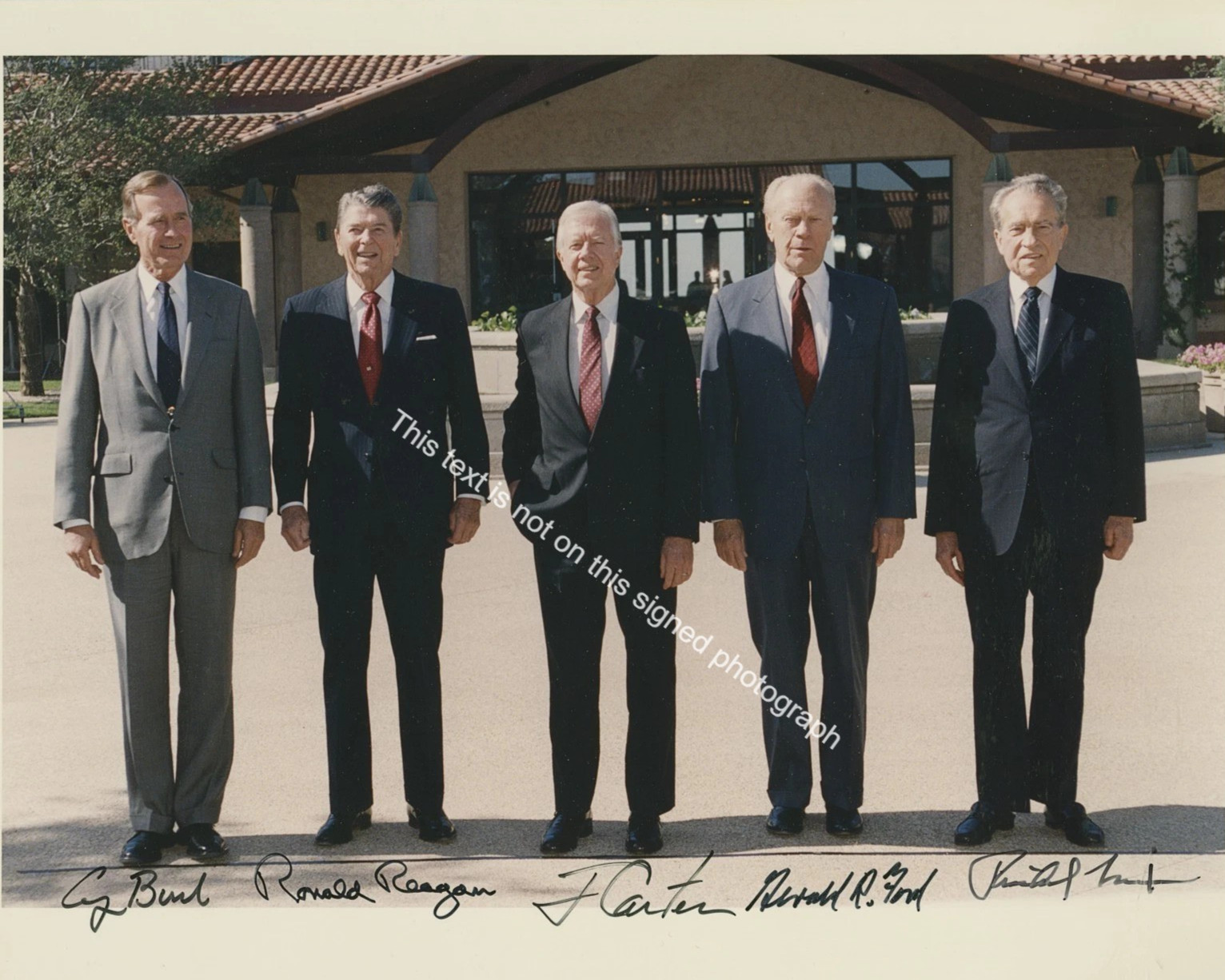 Five Presidents Signed Autograph 8x10 Photo US Presidents Historic Group HD240