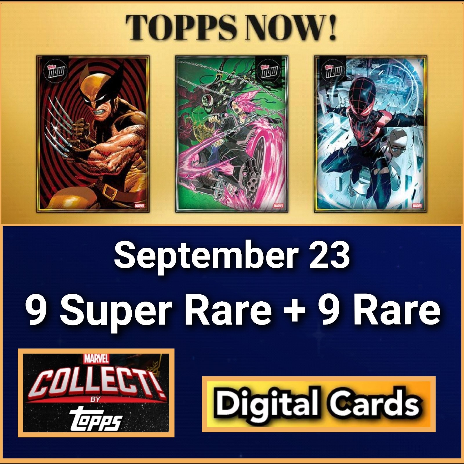 Topps Marvel Collect TOPPS NOW 2026 September 23 9 Super Rare + 9 Rare