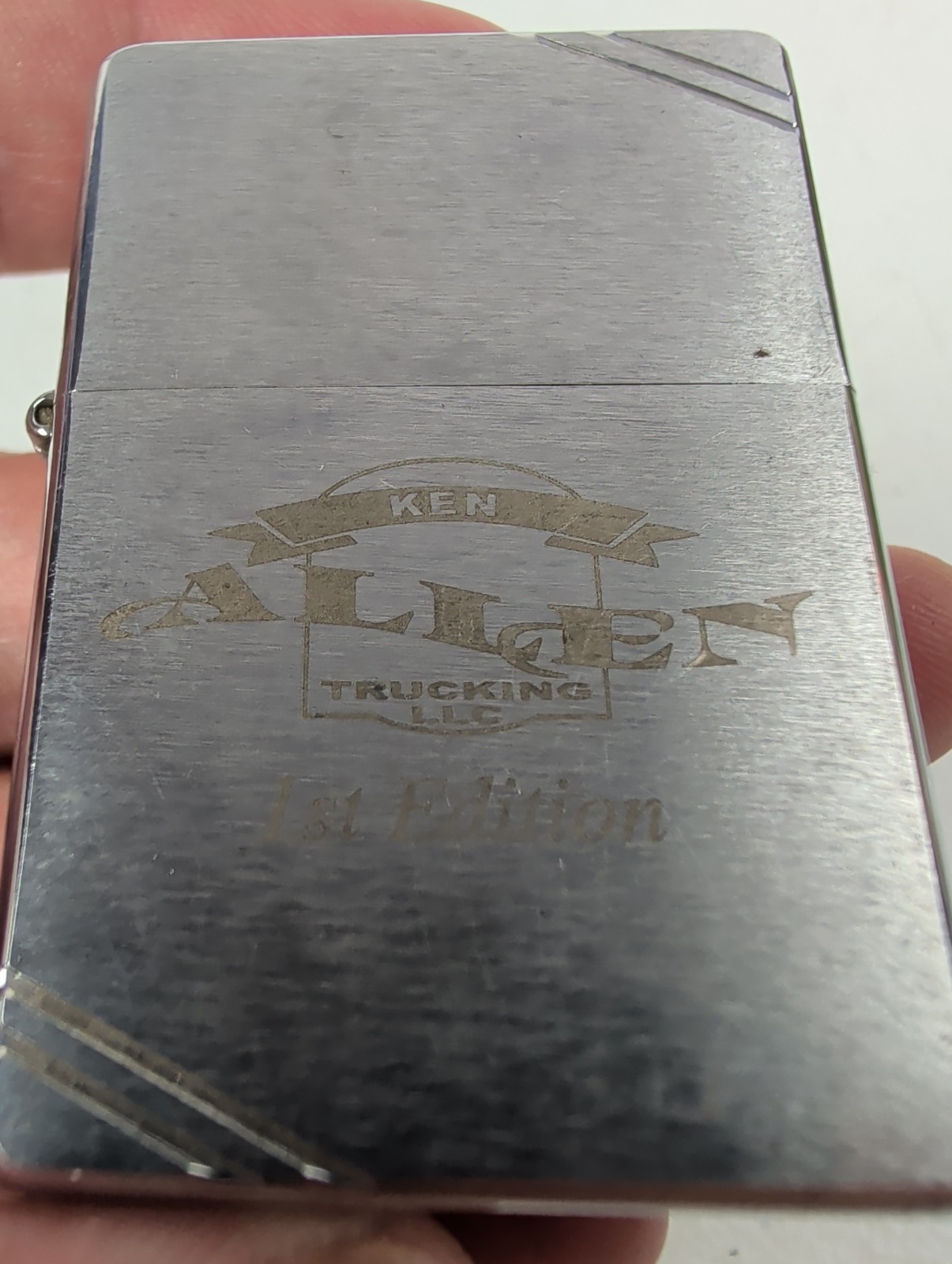 Zippo Advertising Logo Ken Allen Trucking 1st Edition Double Side Graphic 