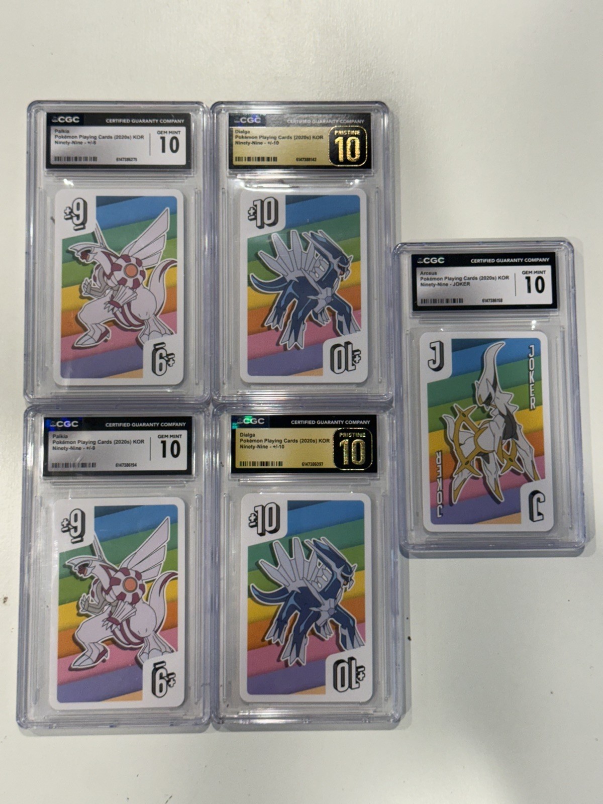 2020 POKEMON KOREAN NINETY-NINE PLAYING 5 CARD LOT PALKIA ARCEUS CGC 10 
