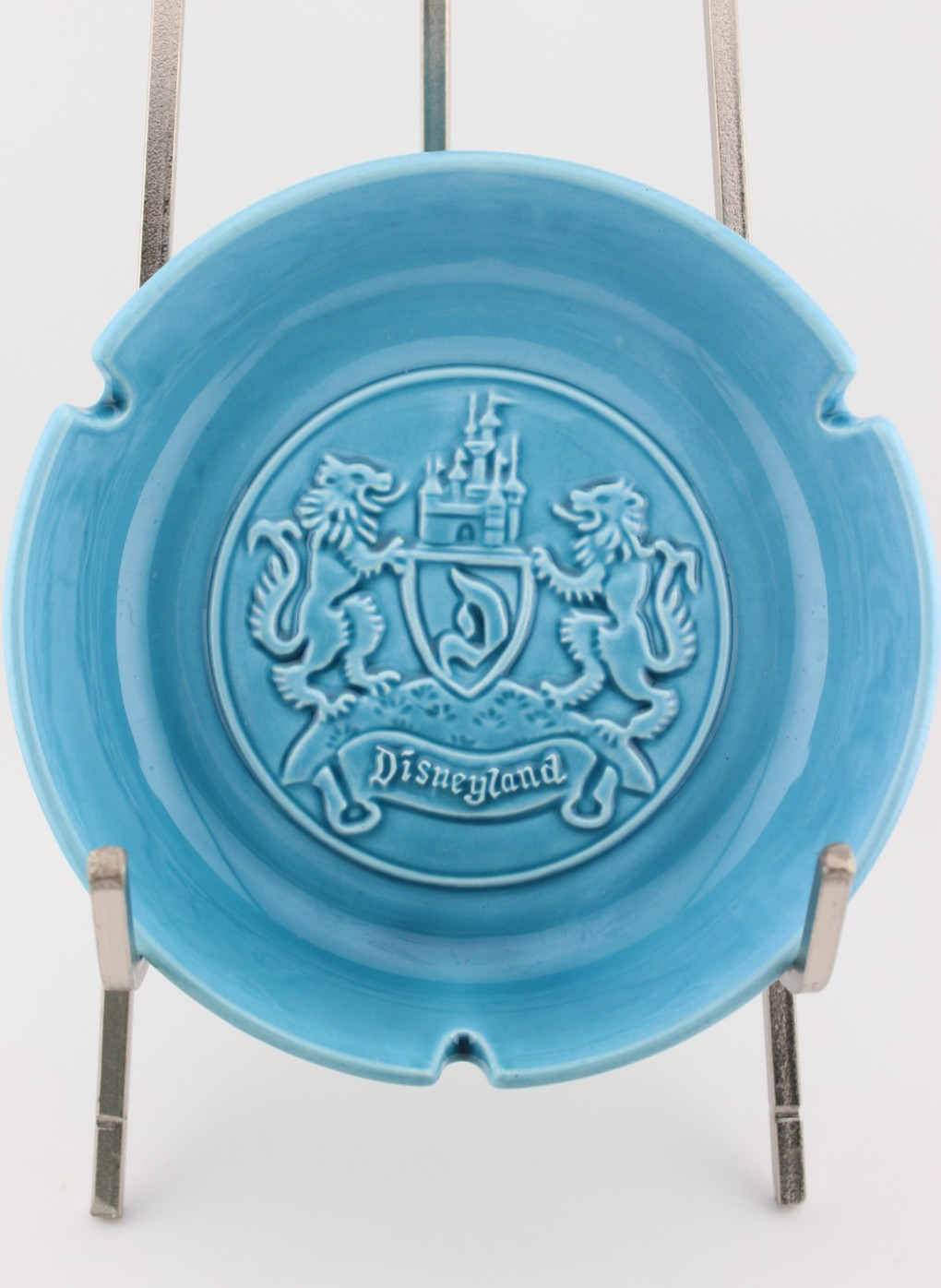 Vintage 1950s aqua blue turquoise Disneyland ash tray ceramic 6.25\