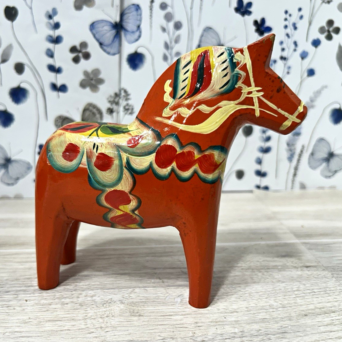Vintage G.A. Olsson Dala Horse Nusnäs Mora Sweden Hand Painted Swedish 5”