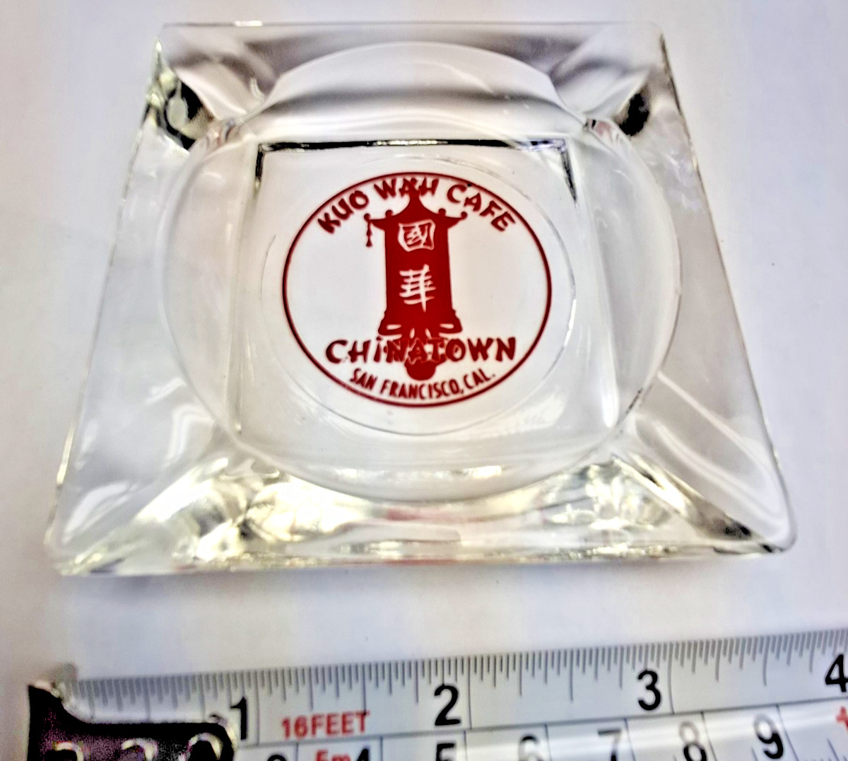 Vintage Kuo Wah Cafe Chinatown San Francisco  4 Lobe Glass Ashtray