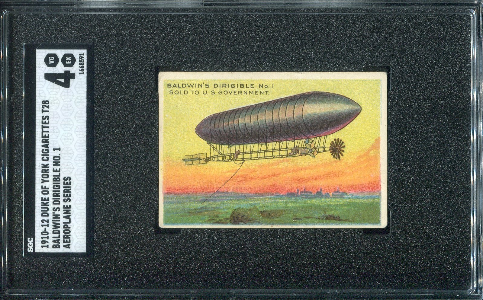 1910-1912 T28 Aeroplane Series Baldwin's Dirigible Duke of York Cigarettes SGC 4