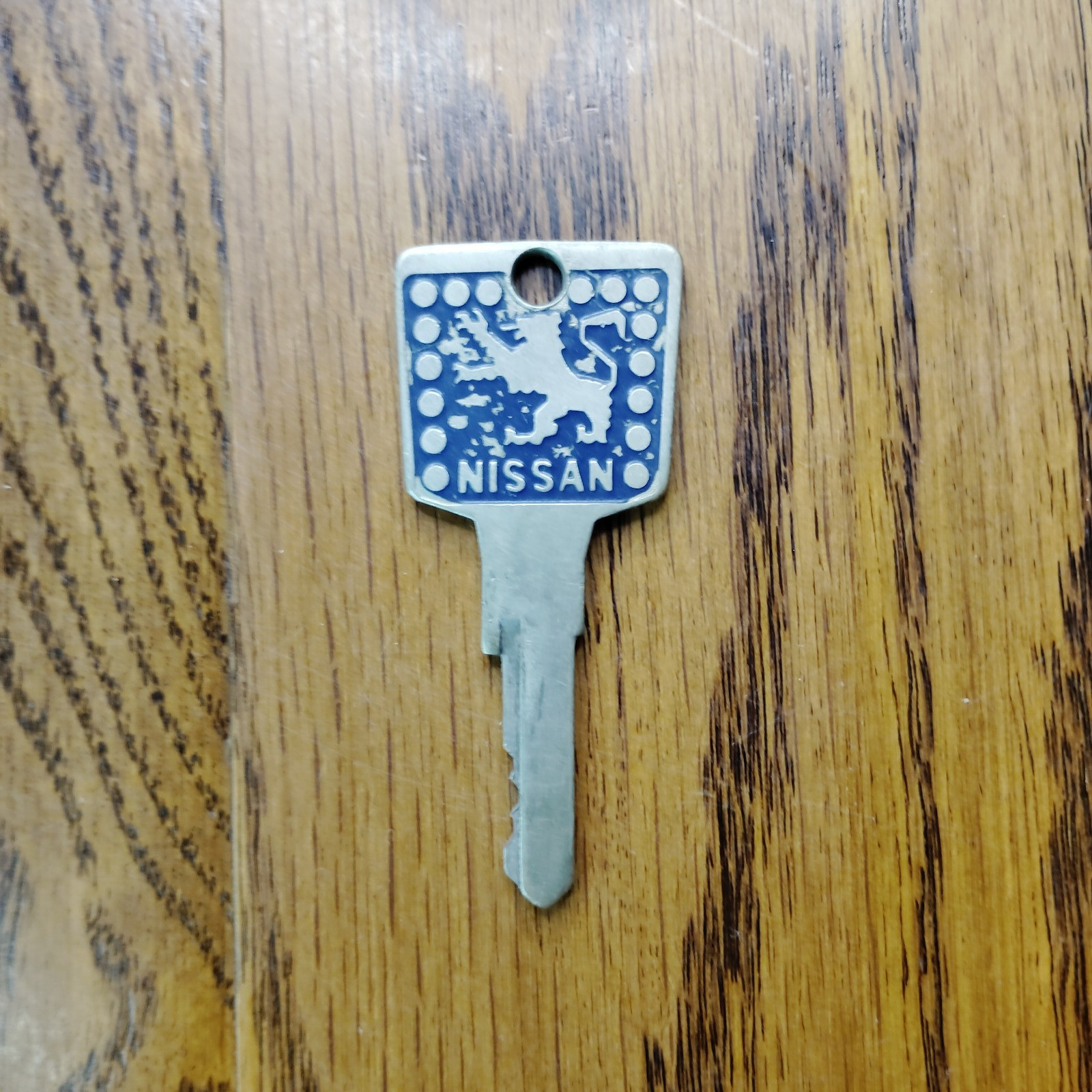 Nissan Datsun Roadster Vintage Blue Enamel Car Key Lion Griffin Logo