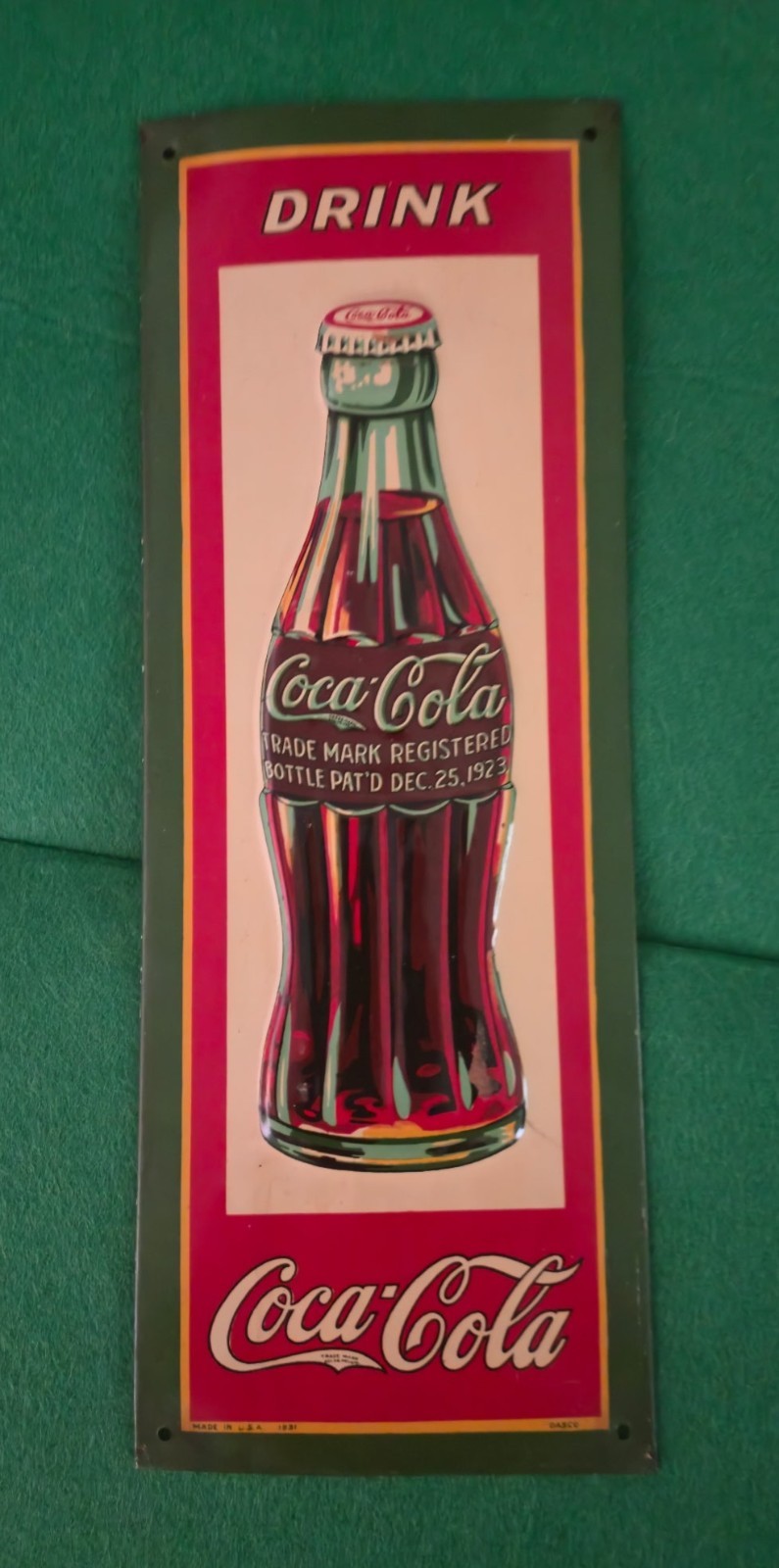 1931 Coca-Cola Christmas Bottle Sign