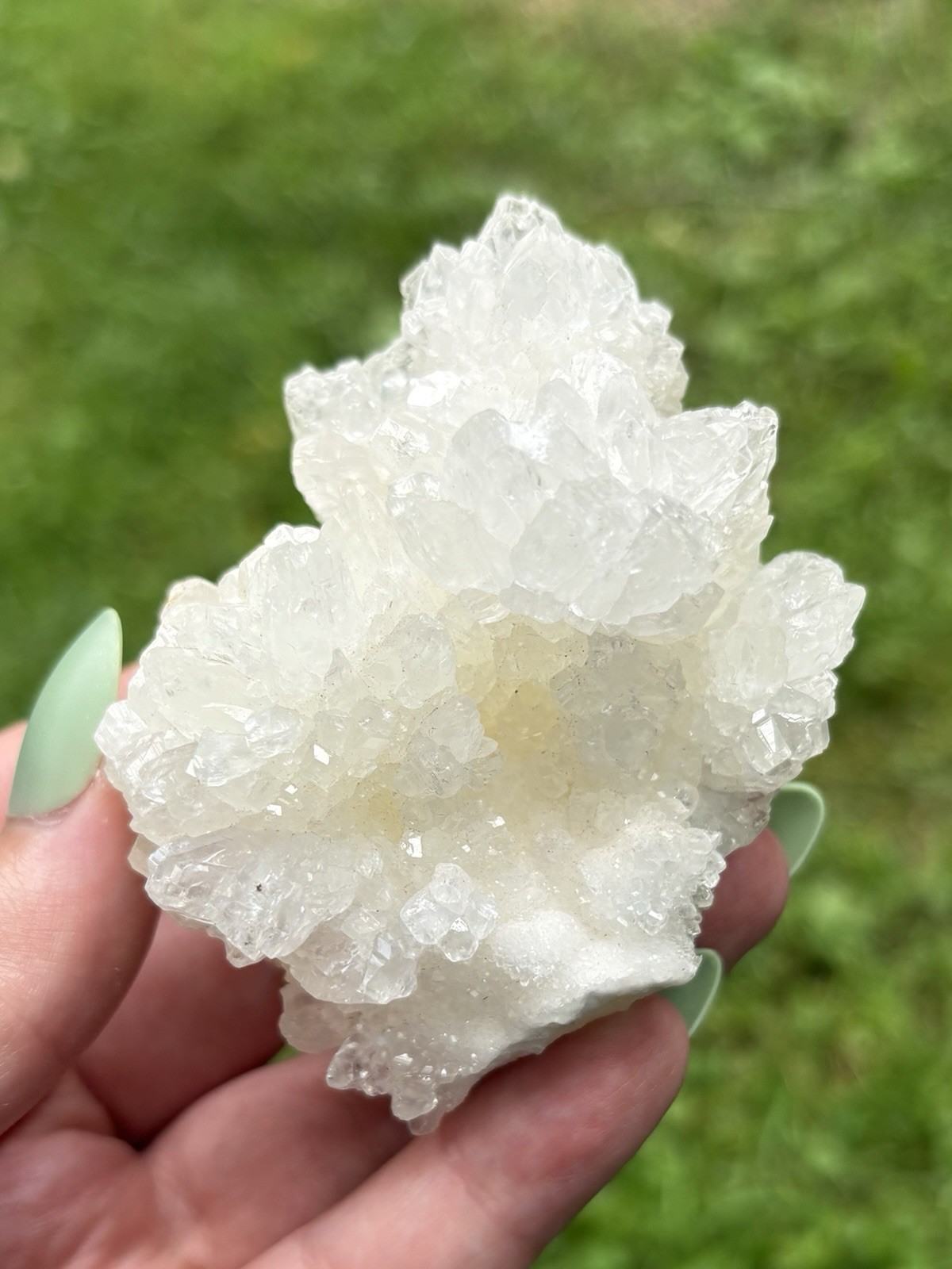 Natural White Cave Aragonite Cluster- Raw 2.8” White Cave Aragonite Raw Mineral