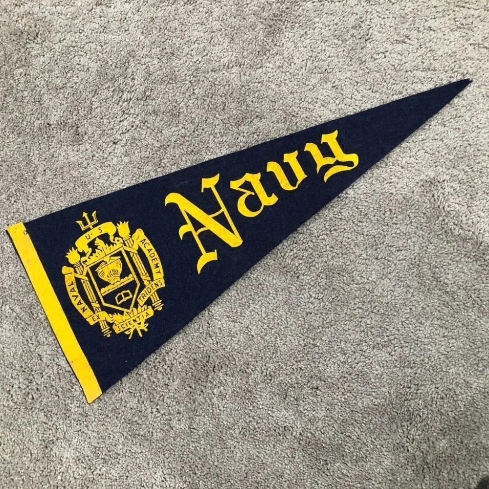 1950s Antique Navy Pennant Flag 27 1950s Antique Navy Pennant Flag 27