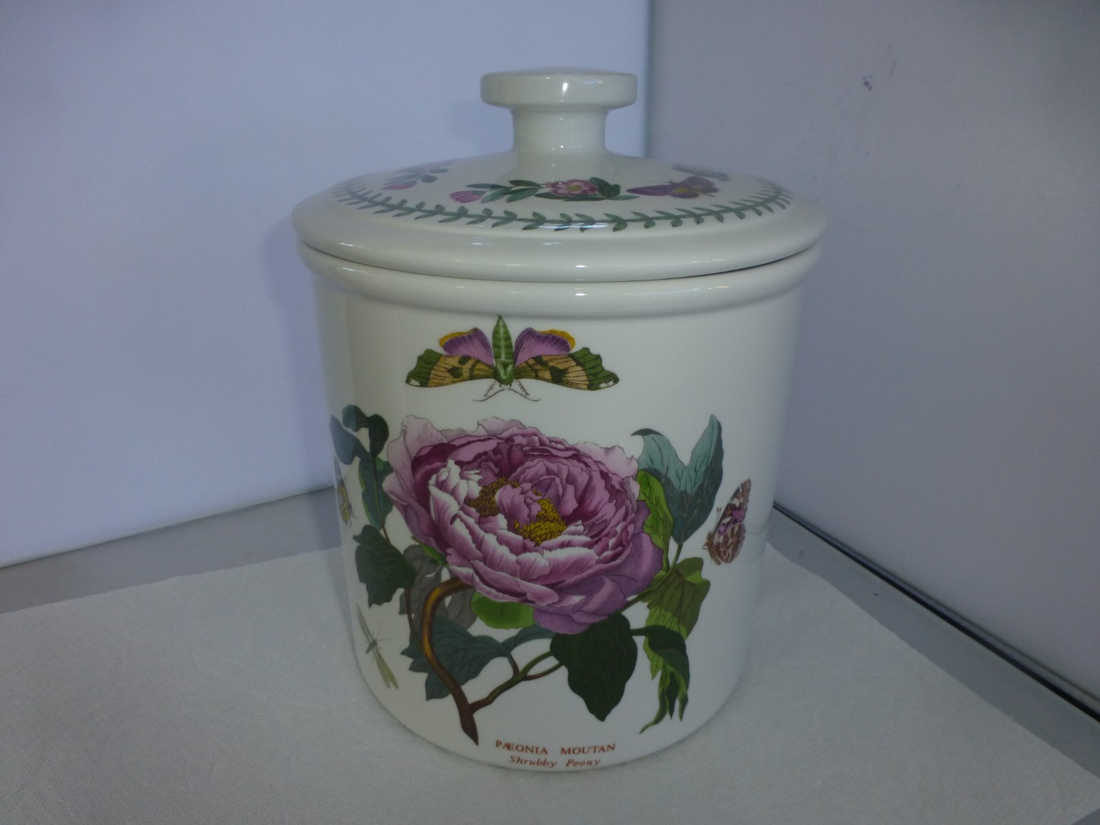 Portmeirion Botanic Garden Shrubby Peony Lidded Cookie Jar Canister