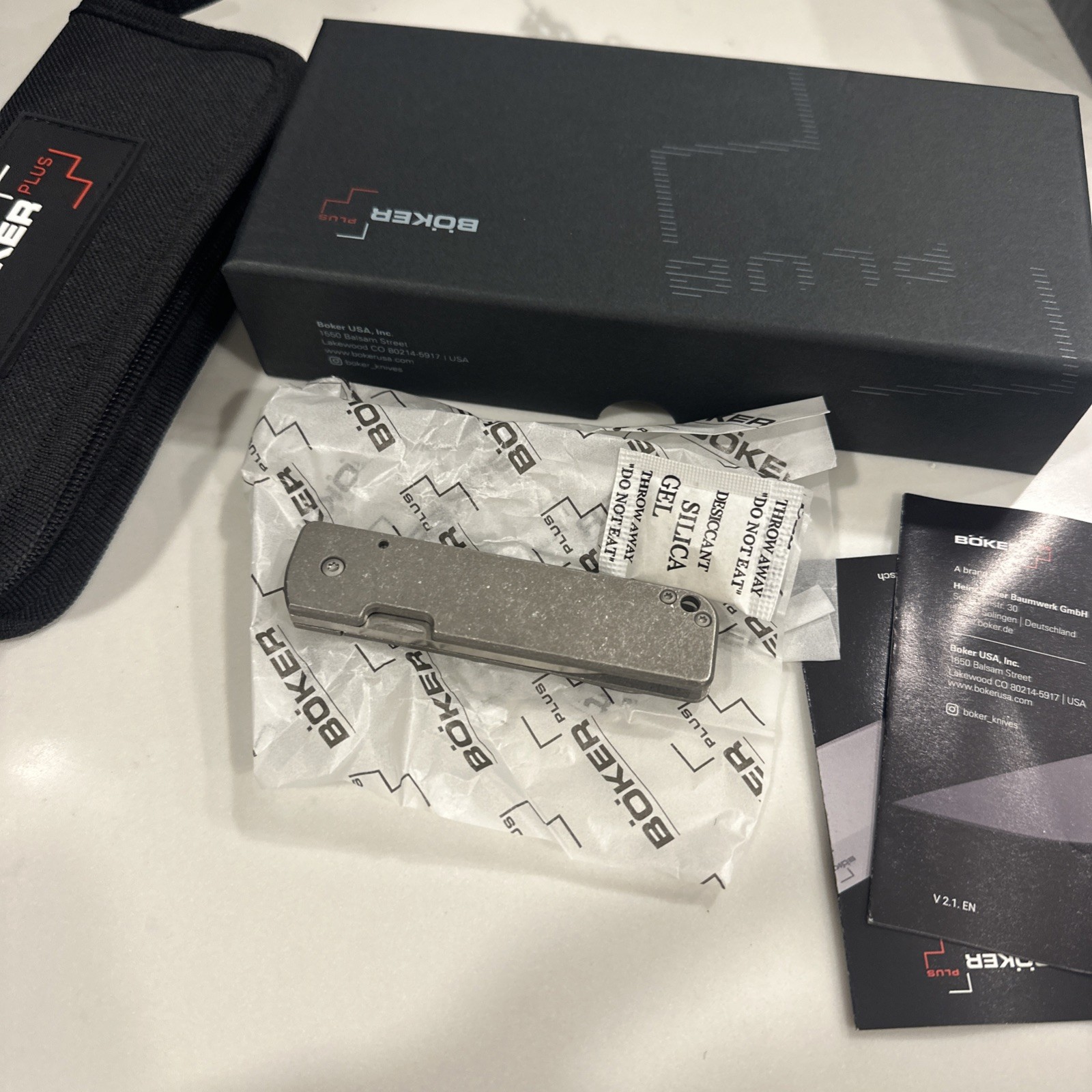 Boker Plus Lancer 42 Serge Panchenko Titanium M390 Folding Knife Discontinued