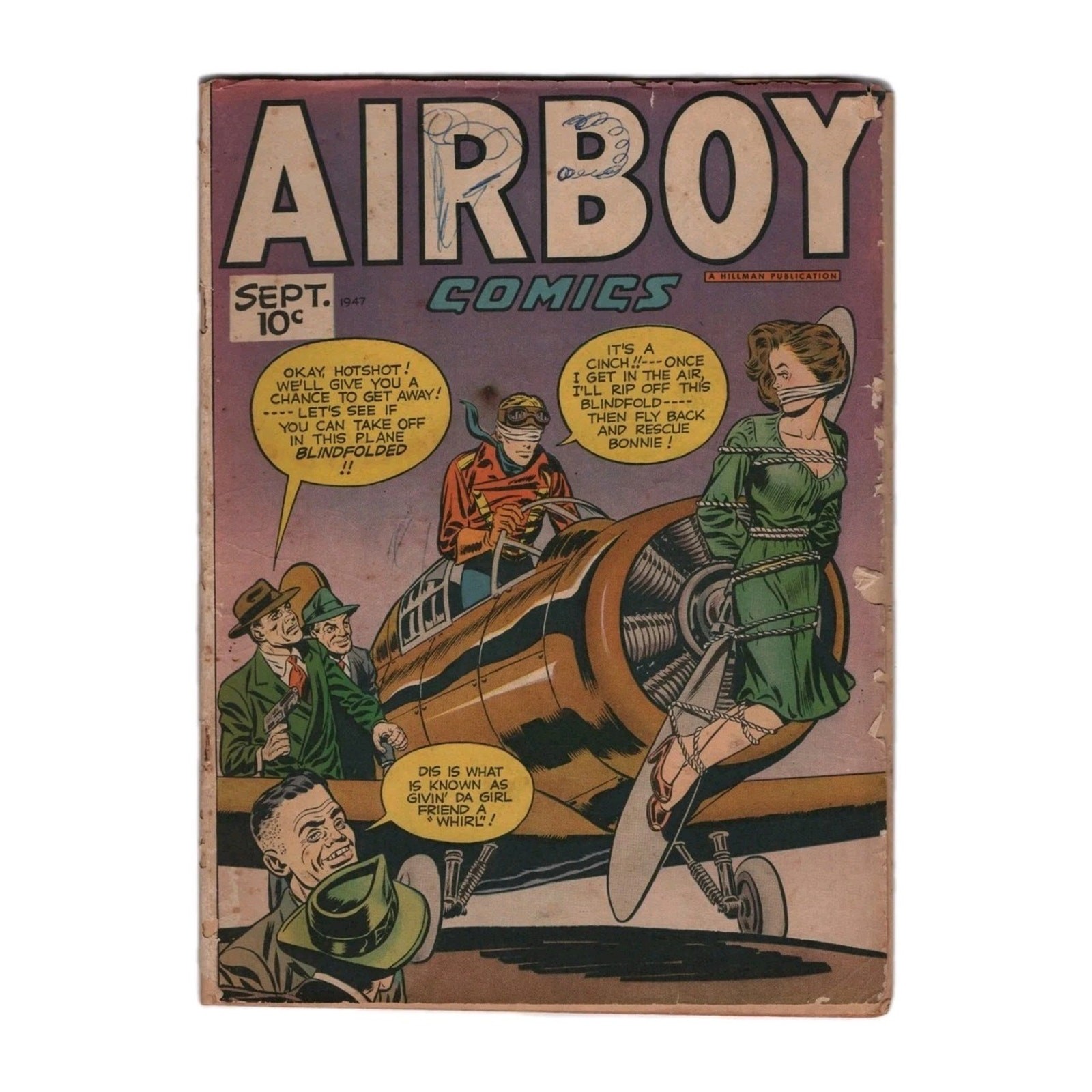 Airboy Comics #8 Bondage Cover Hillman Comics Golden Age 1947 43