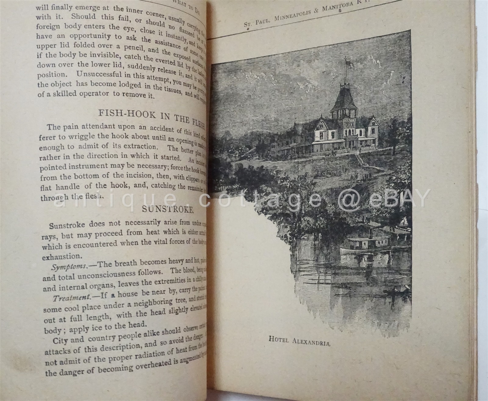 1887 antique LAKE MINNETONKA st. paul mn MANITOBA R\'Y TRAVEL BOOK what to see do