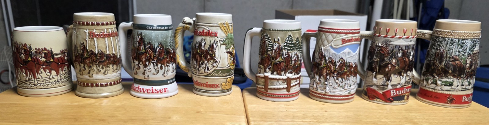 Anheuser Busch Christmas  Beer Stein Complete Set Of 46, 28 With Original Boxes.