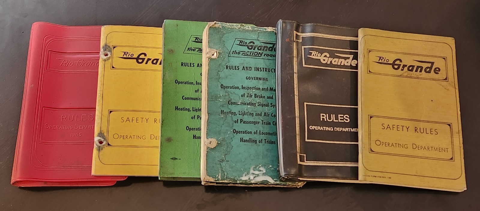 (6) D & RGW Safety Rules Books, Denver & Rio Grande Western Railroad, 1965-1980