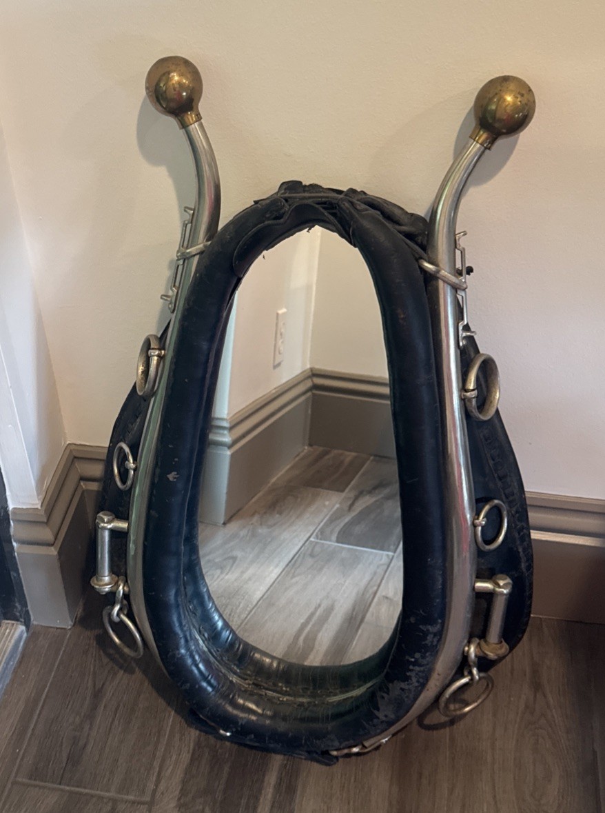 Antique Horse Collar Repurposed As A Decorative Mirror. As-Is