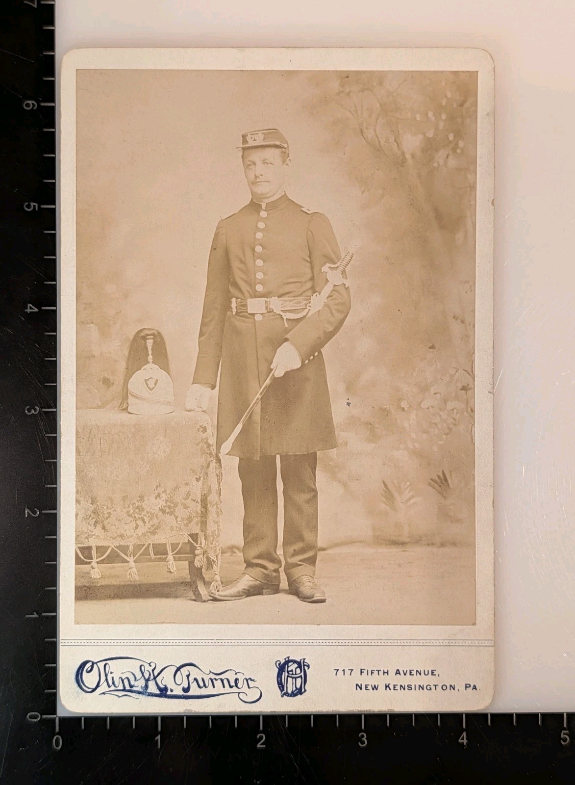 c1905 Knights of Pythias Uniform Rank Cabinet Card Sword Helmet New...
