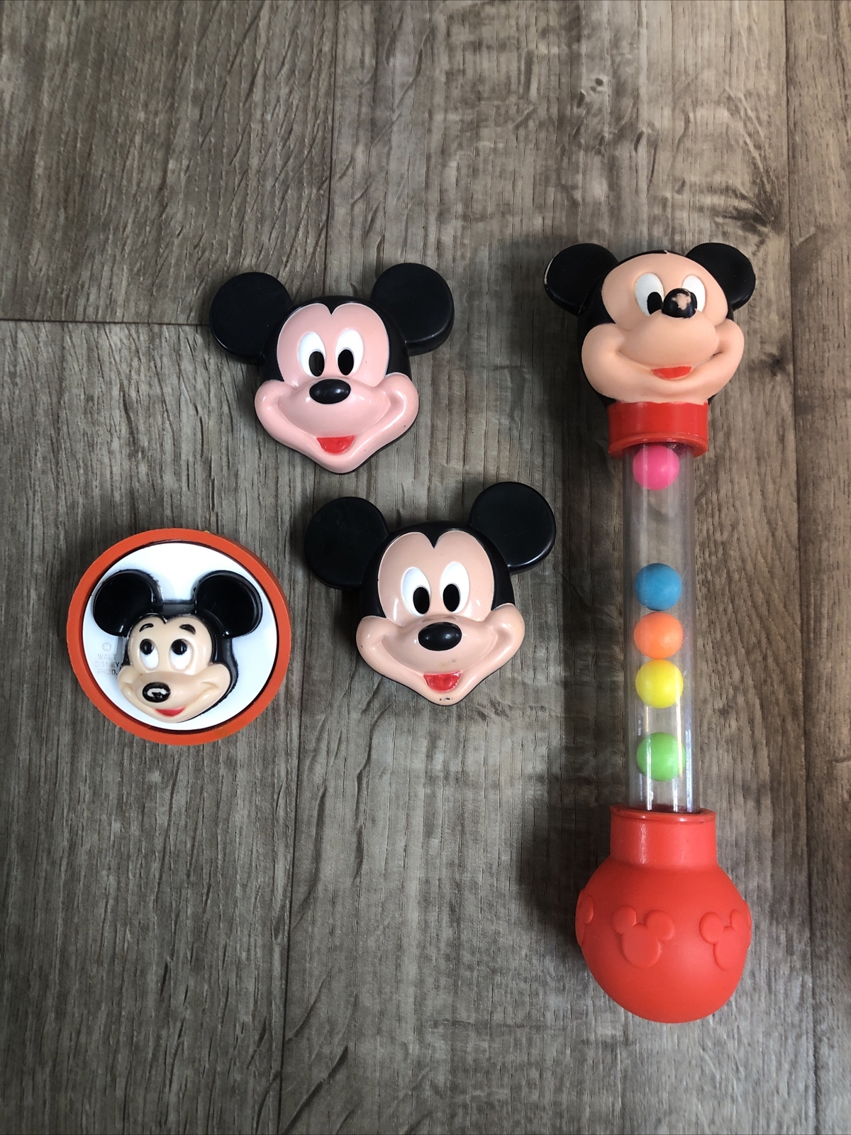 Disney Mickey Mouse Vintage Lot Ball Rattle Nightlight Flashlight Toy Covers B8