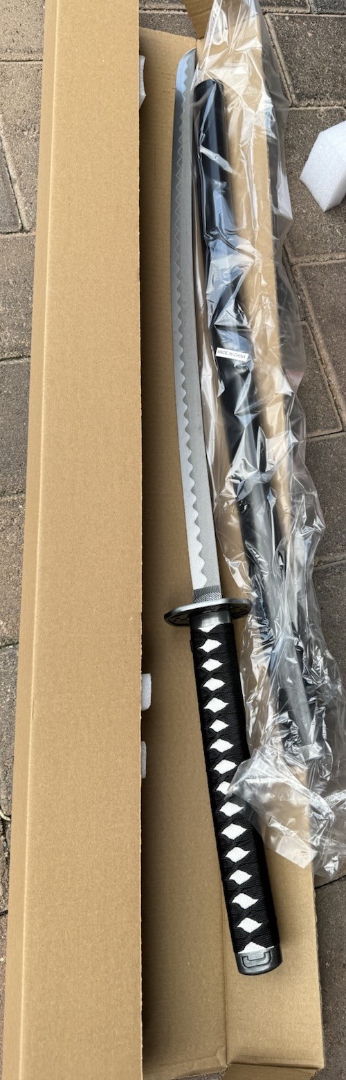 Enten Enchanted Blade In Kagurabachi Katana Sword & Sheath Metal 38”Full Size